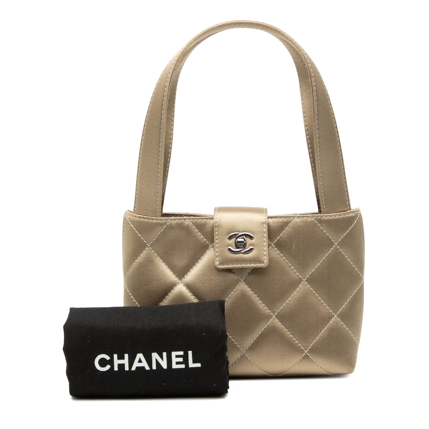 Chanel CC Quilted Satin Handbag