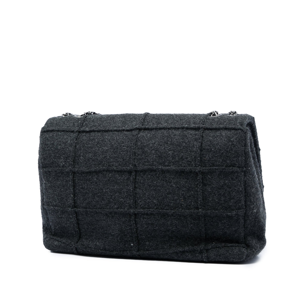Chanel Identification Jumbo Chocolate Bar Wool Felt Reissue 2.55 Flap