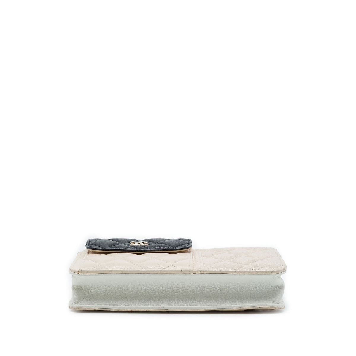 Chanel CC Tricolor Quilted Goatskin Multi Pocket Wallet On Chain — Brown