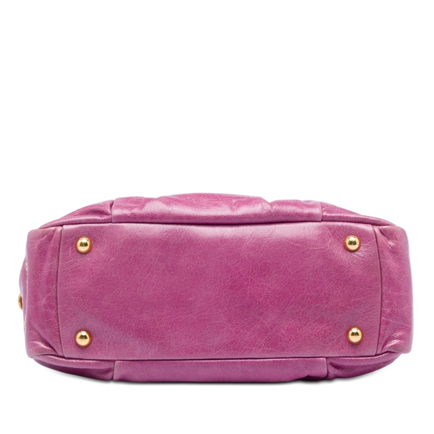 Miu Miu Vitello Lux Shirring Bauletto Satchel