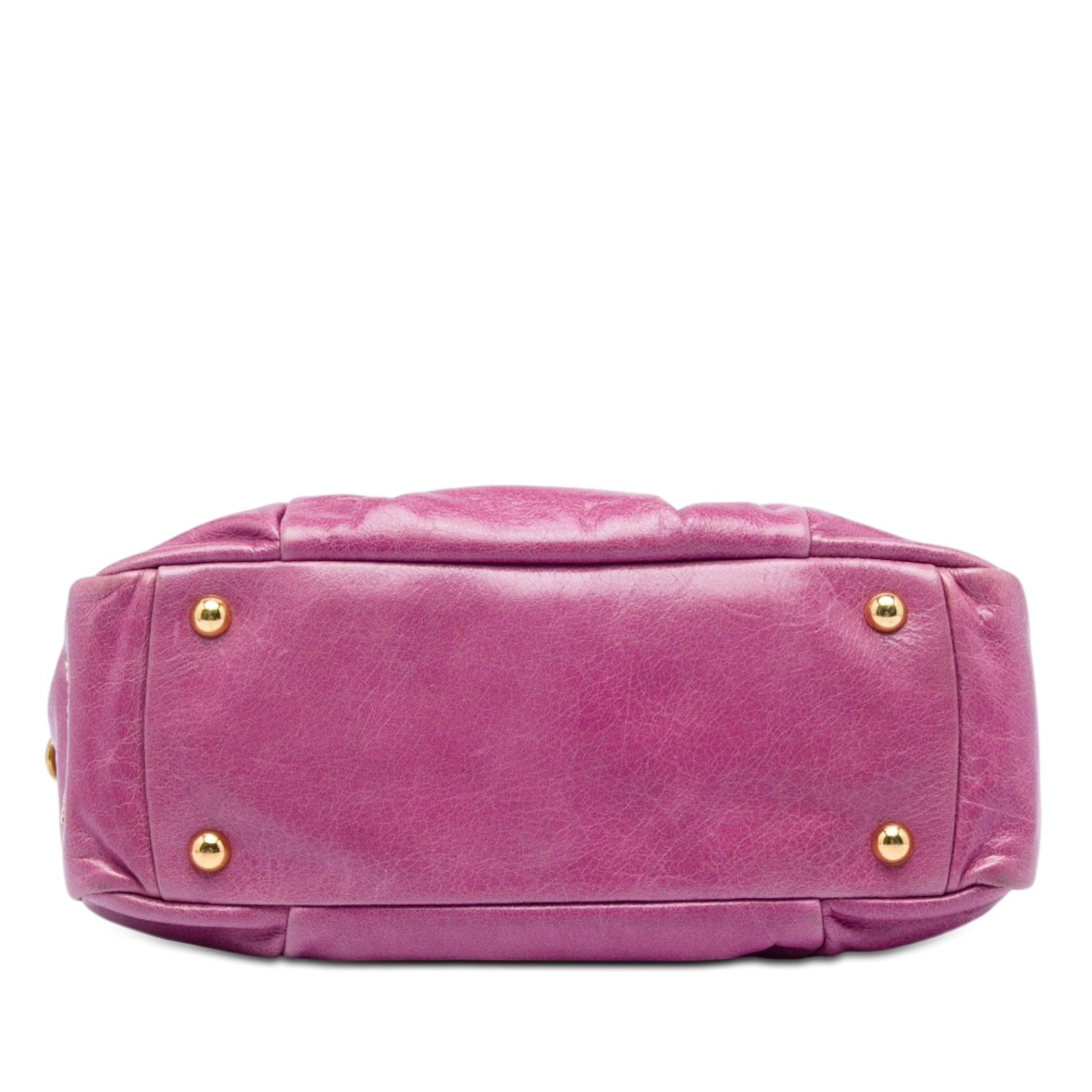 Miu Miu Vitello Lux Shirring Bauletto Satchel