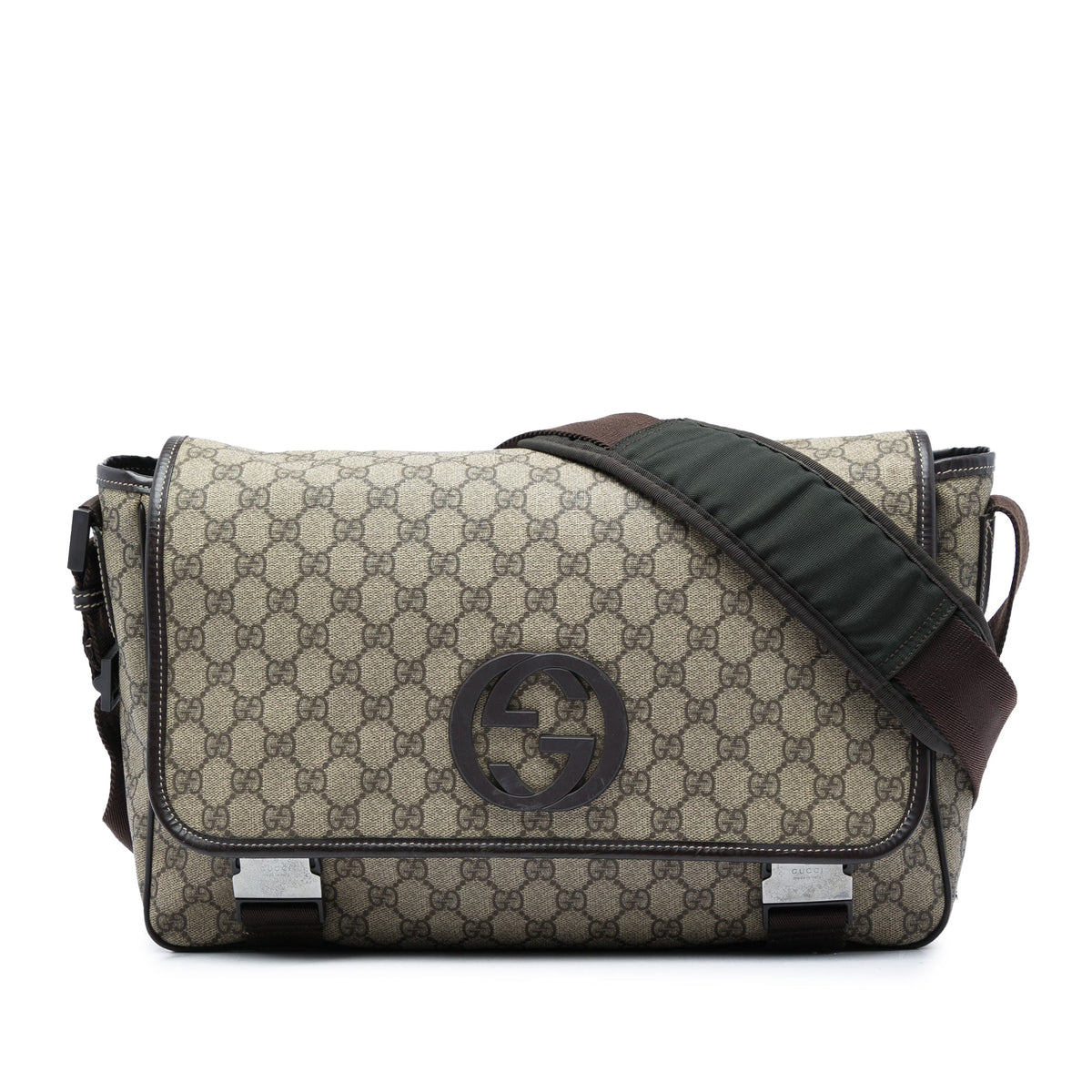 Gucci GG Supreme Interlocking G Crossbody — Beige