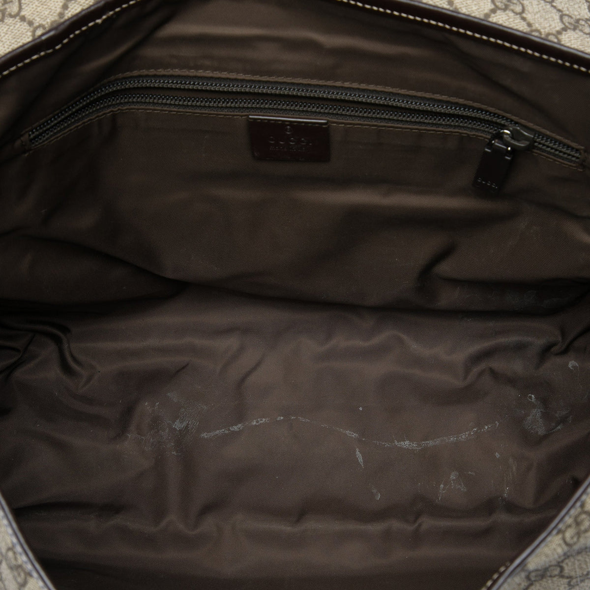 Gucci GG Supreme Interlocking G Crossbody — Beige