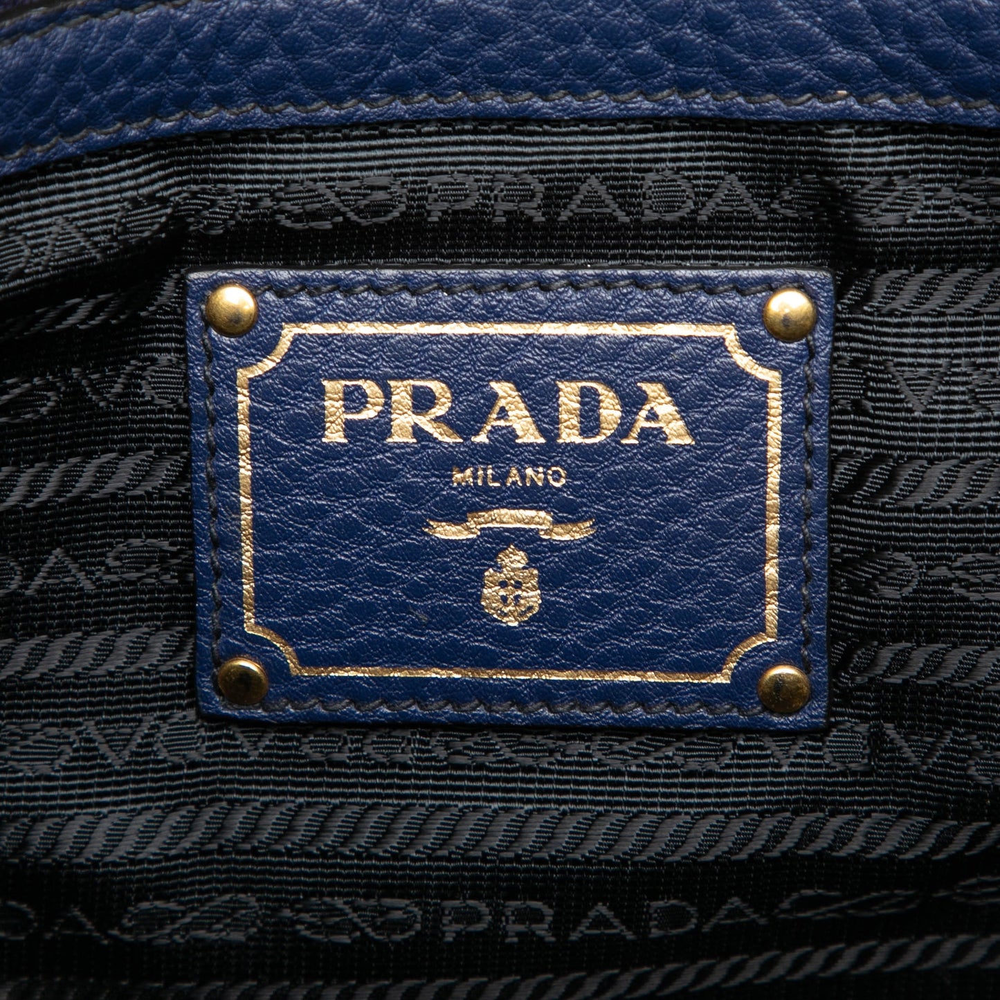 Prada Vitello Daino Canapa Logo Tote
