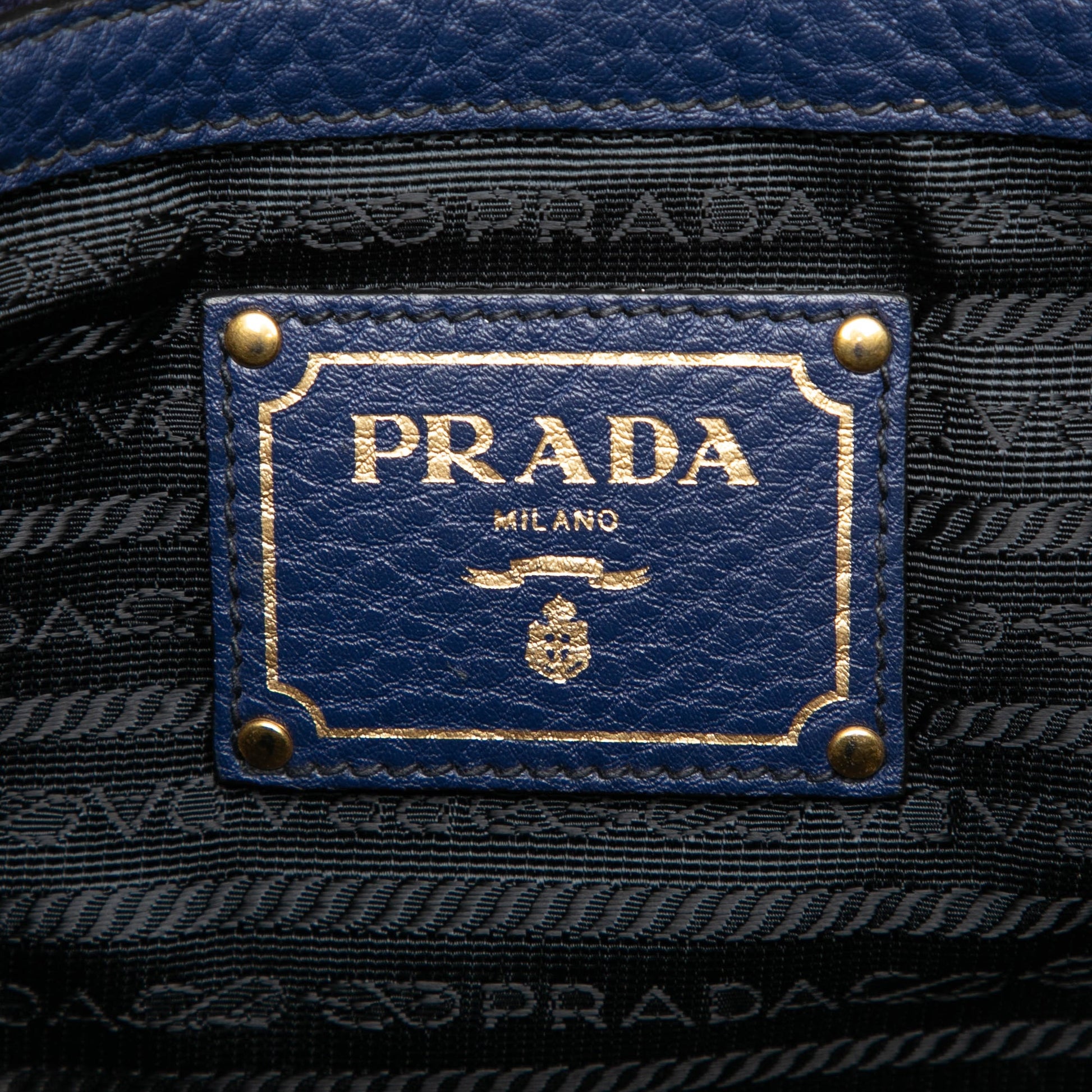 Prada Vitello Daino Canapa Logo Tote