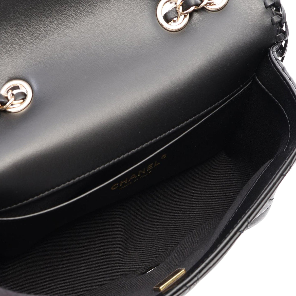 Chanel Quilted Lambskin Whipstitch Single Flap