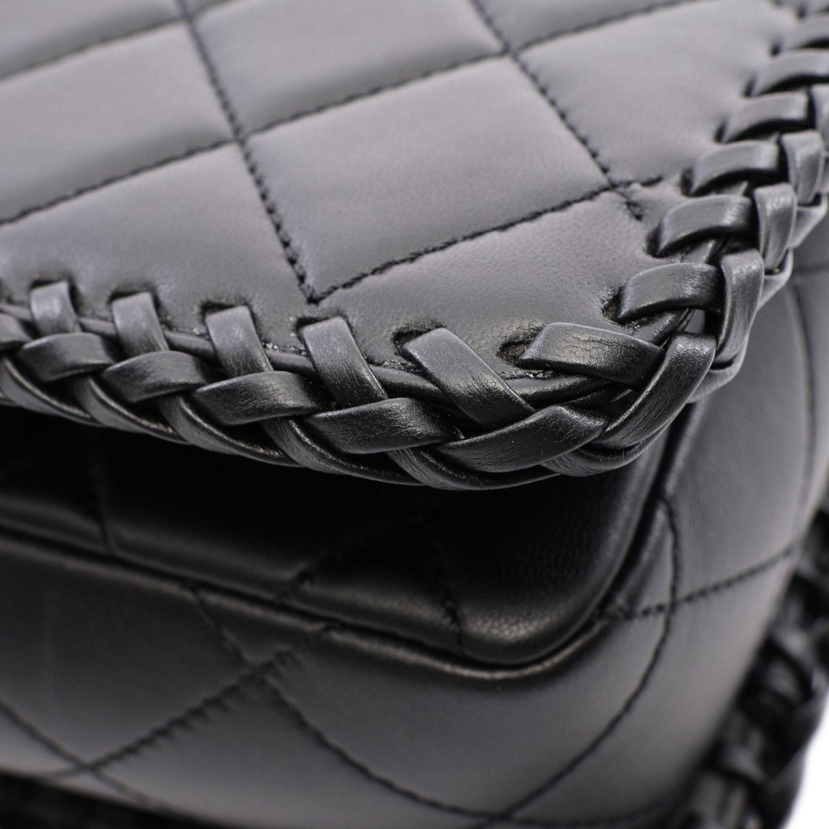 Chanel Quilted Lambskin Whipstitch Single Flap
