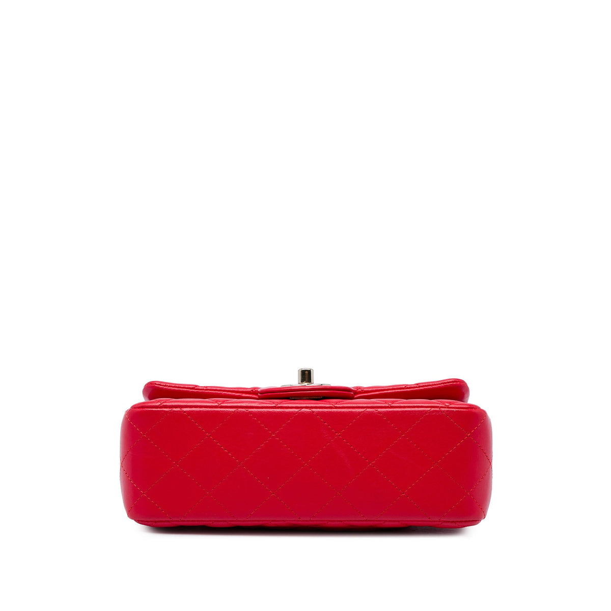 Chanel Mini Rectangular Classic Lambskin Single Flap — Red