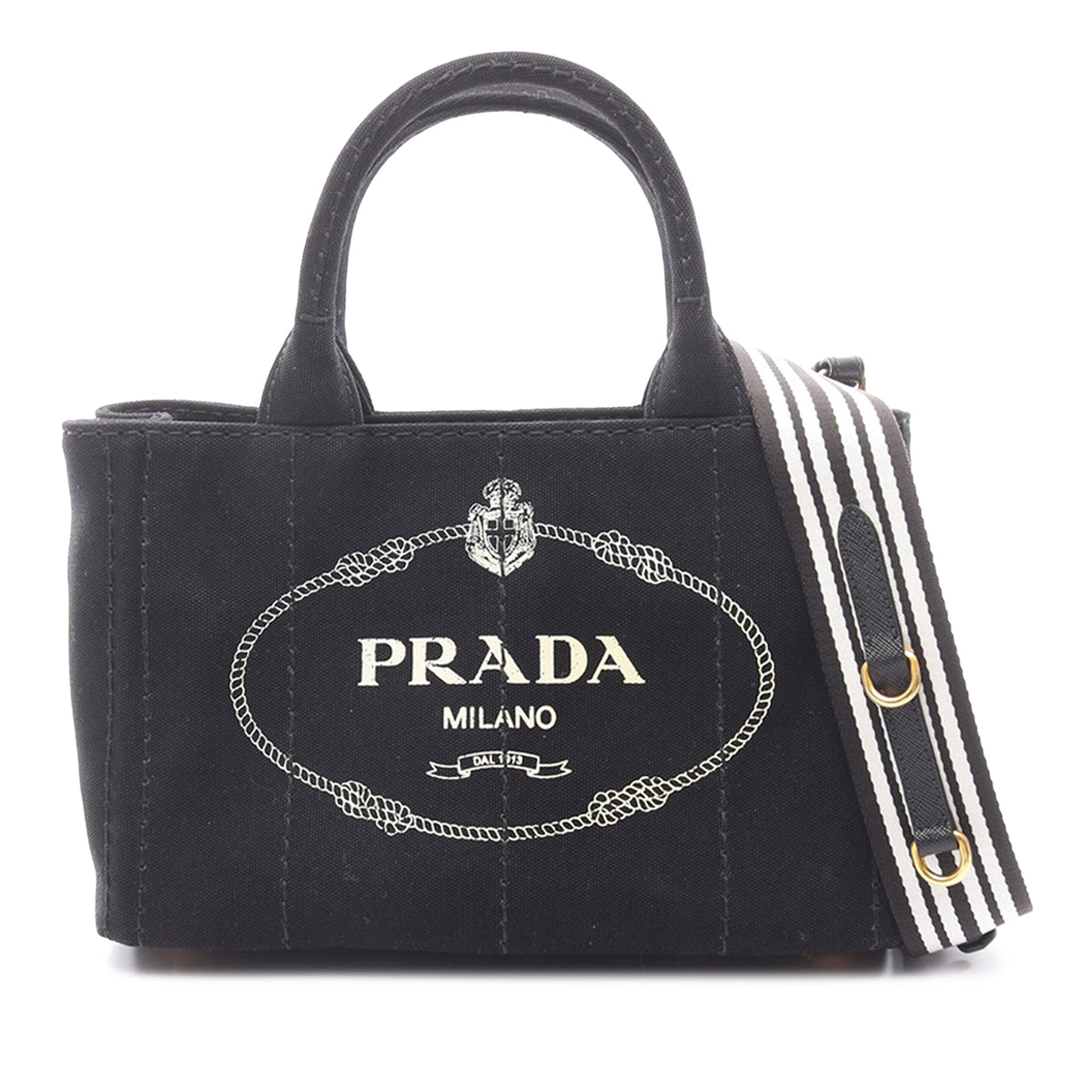 Prada Denim Canapa Logo Tote