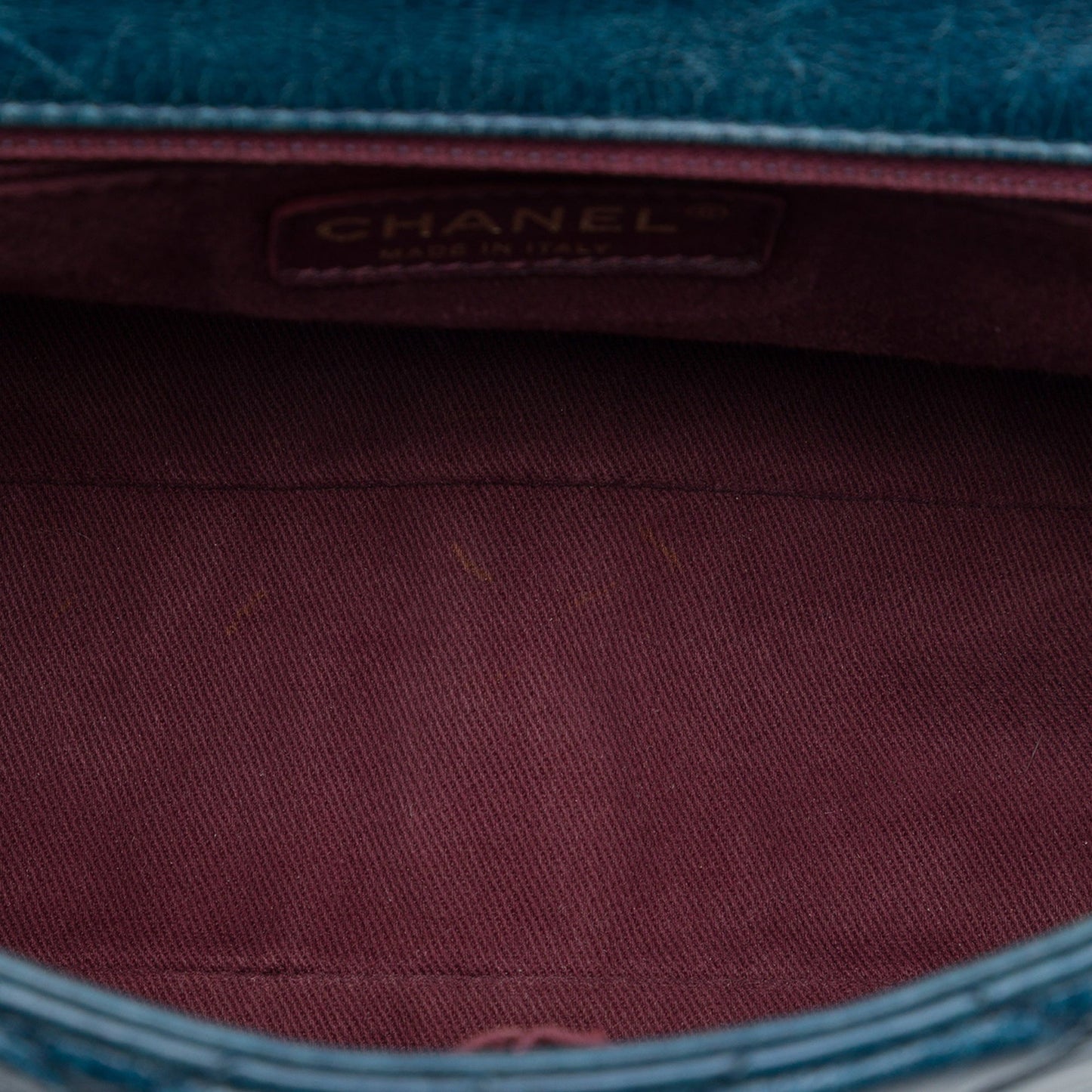 Chanel Medium Glazed Calfskin Castle Rock Top Handle Flap