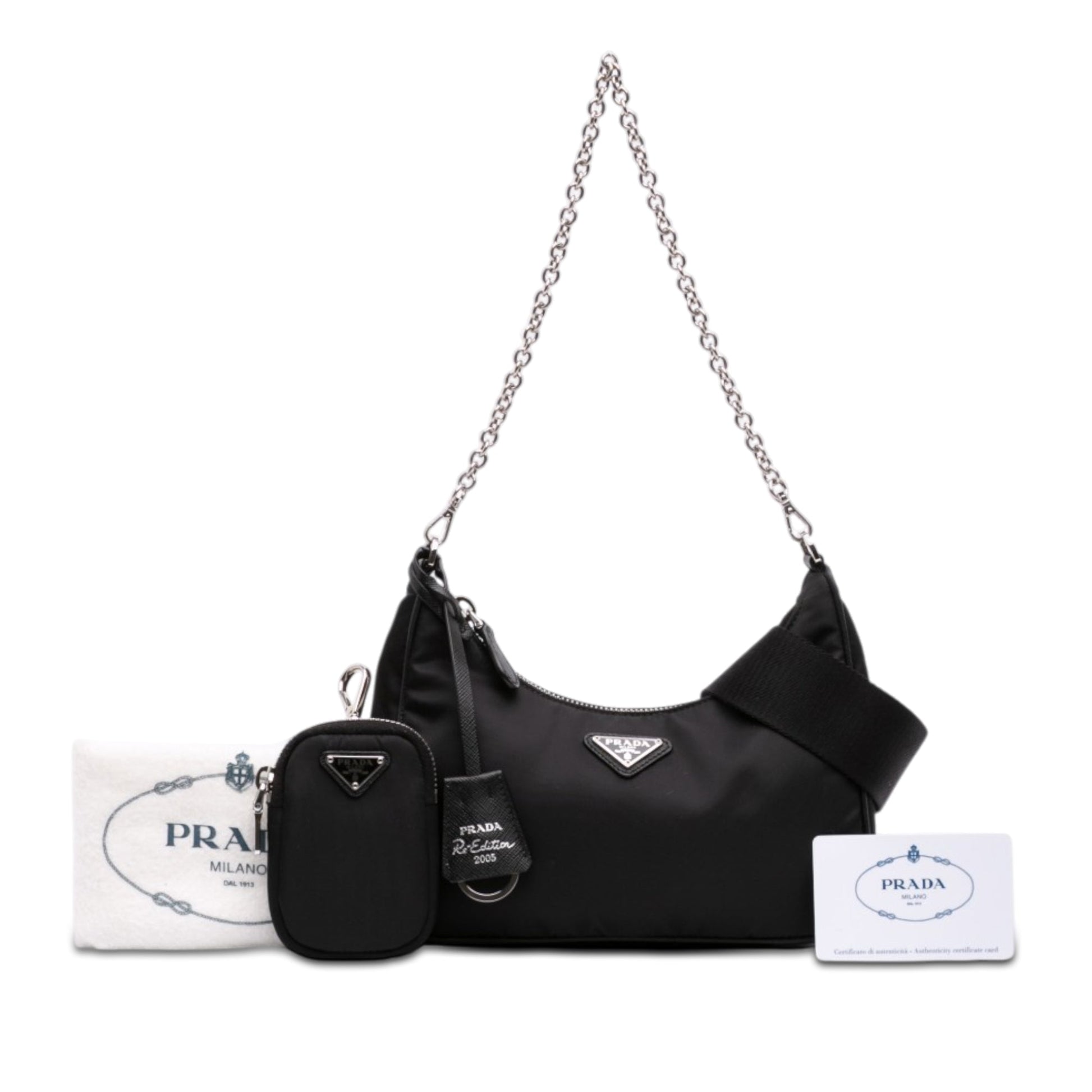 Prada Saffiano Trimmed Re Nylon Re Edition 2005 Satchel