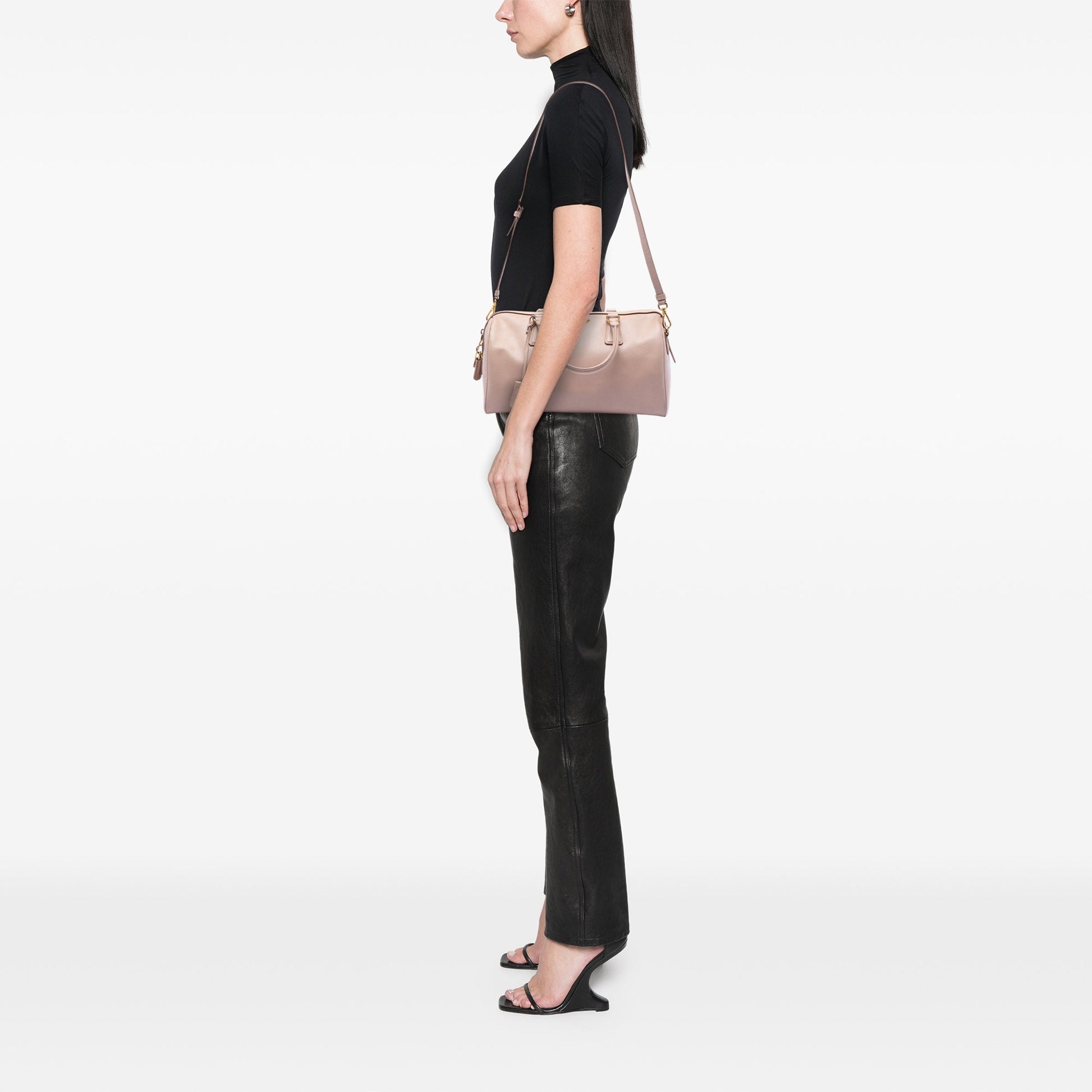 Saffiano Lux Convertible Bowler Bag