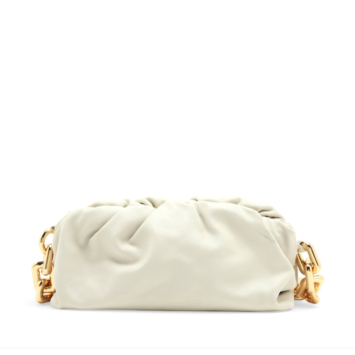 Bottega Veneta Lambskin Chain Pouch — Beige