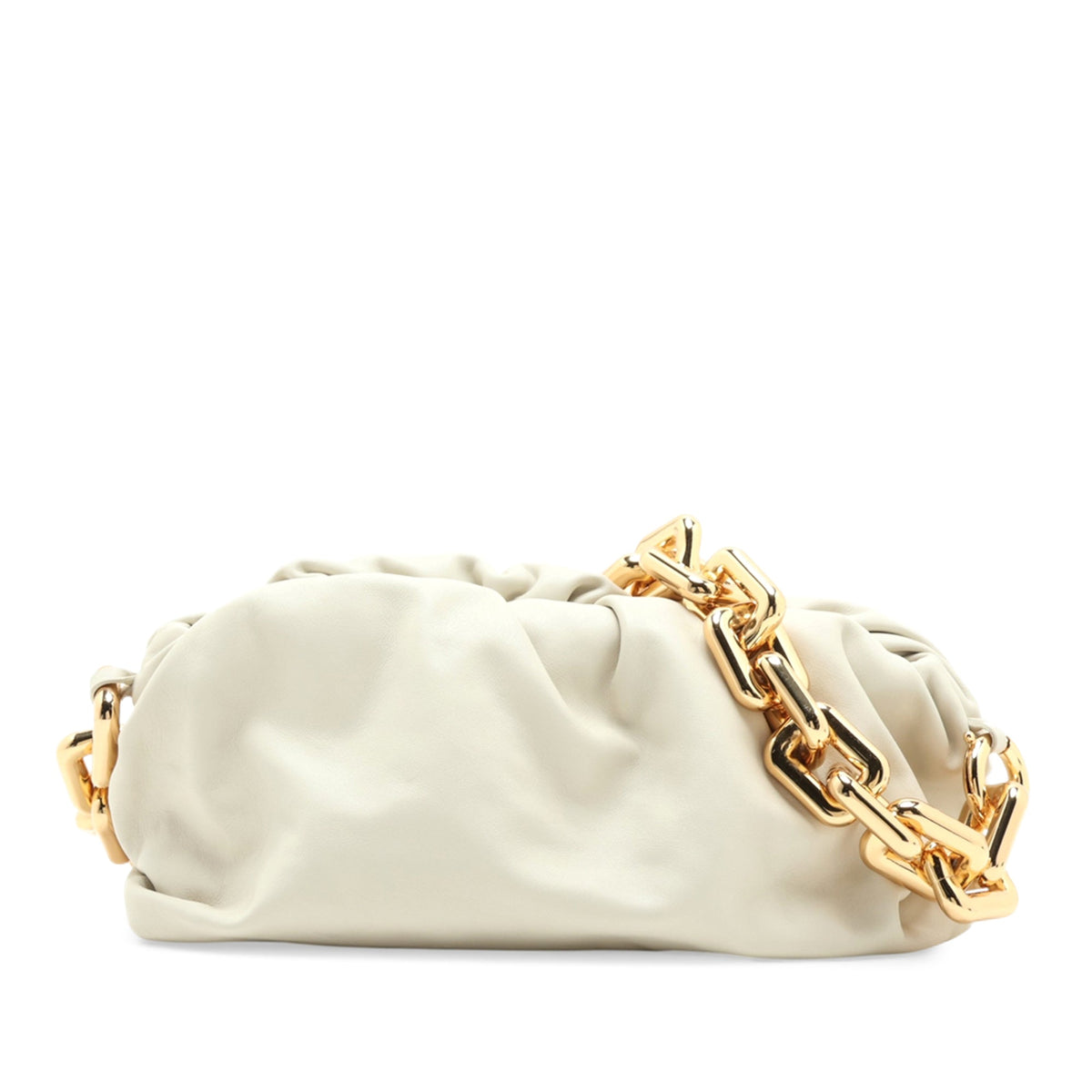 Bottega Veneta Lambskin Chain Pouch — Beige