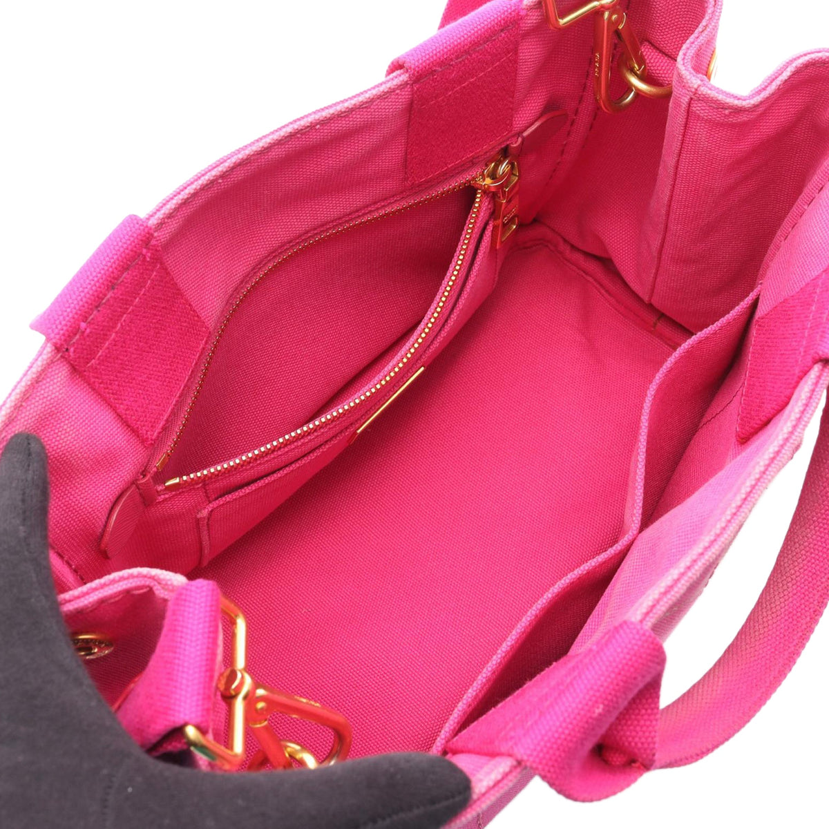 Prada Small Canvas Canapa Logo Tote — Pink