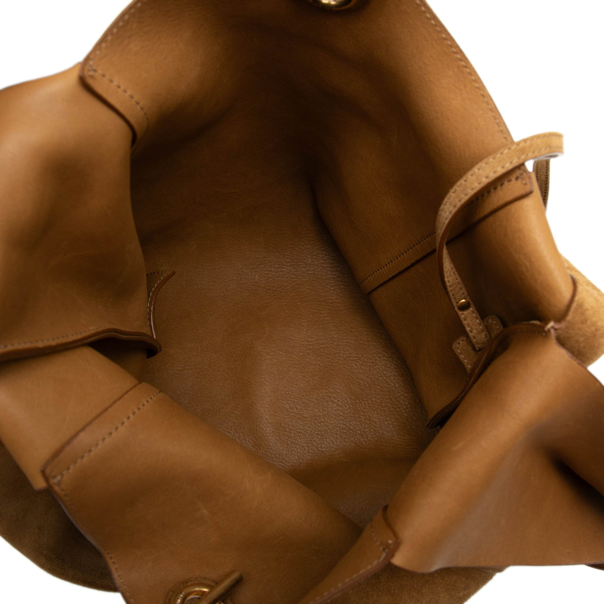 Saint Laurent Suede Tanger Hobo — Brown