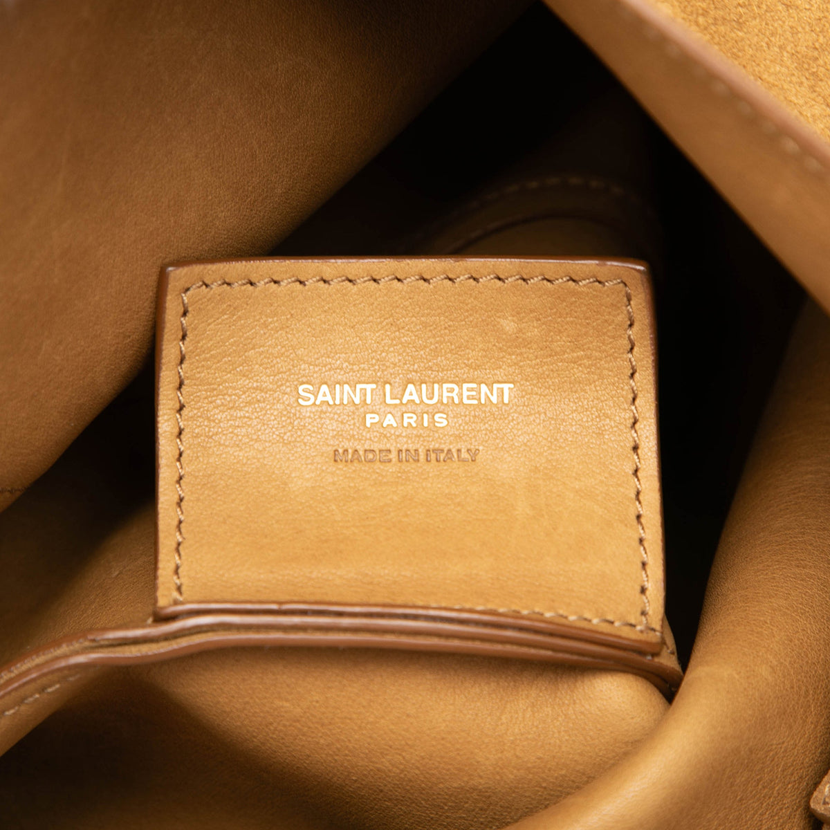 Saint Laurent Suede Tanger Hobo — Brown