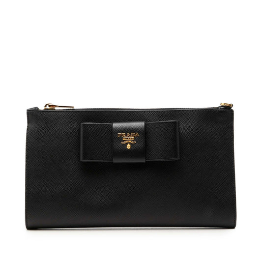 Prada Saffiano Bow Clutch