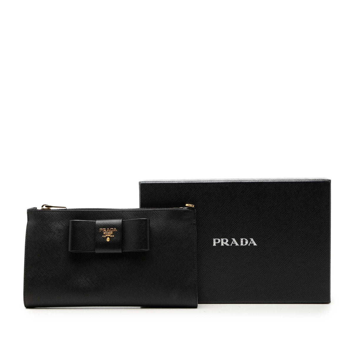 Prada Saffiano Bow Clutch