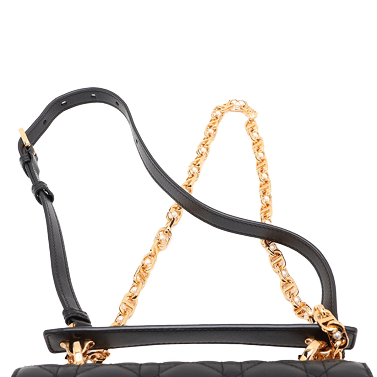 Dior Lambskin Cannage Jolie Top Handle Bag — Black