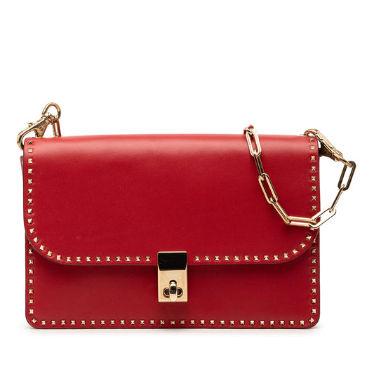 Valentino Leather Rockstud Turnlock Chain Crossbody