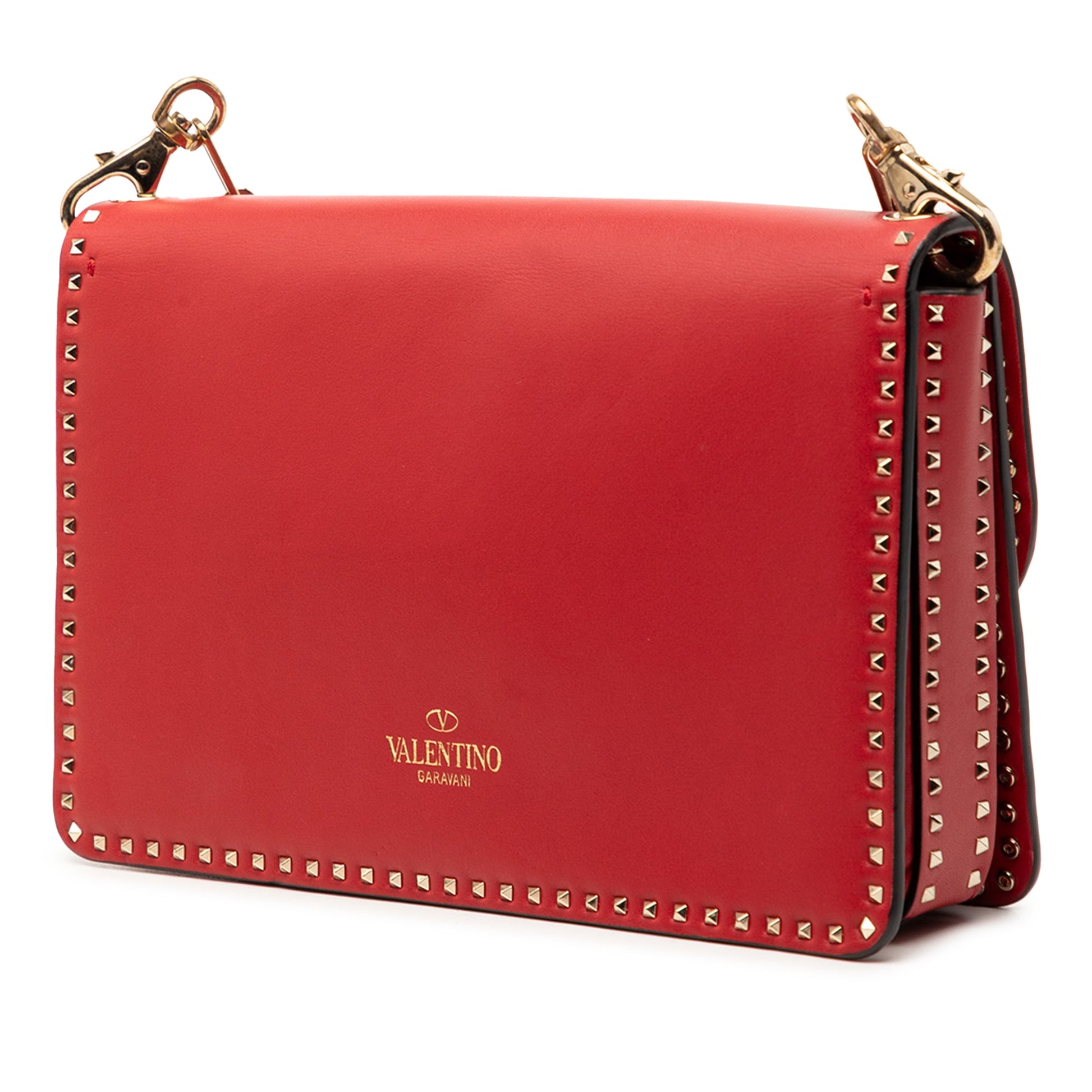 Valentino Leather Rockstud Turnlock Chain Crossbody