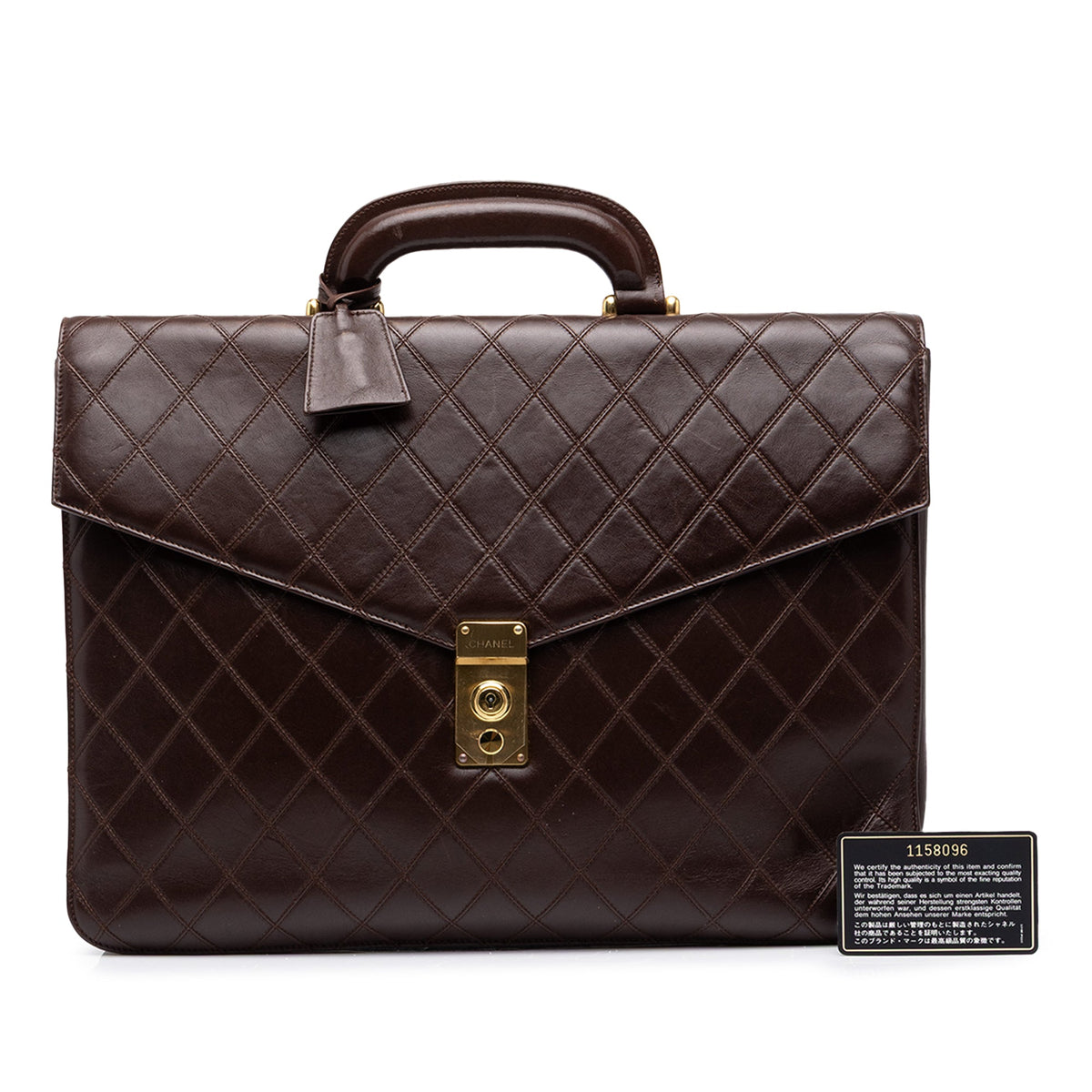 Chanel Quilted Lambskin Briefcase — Brown