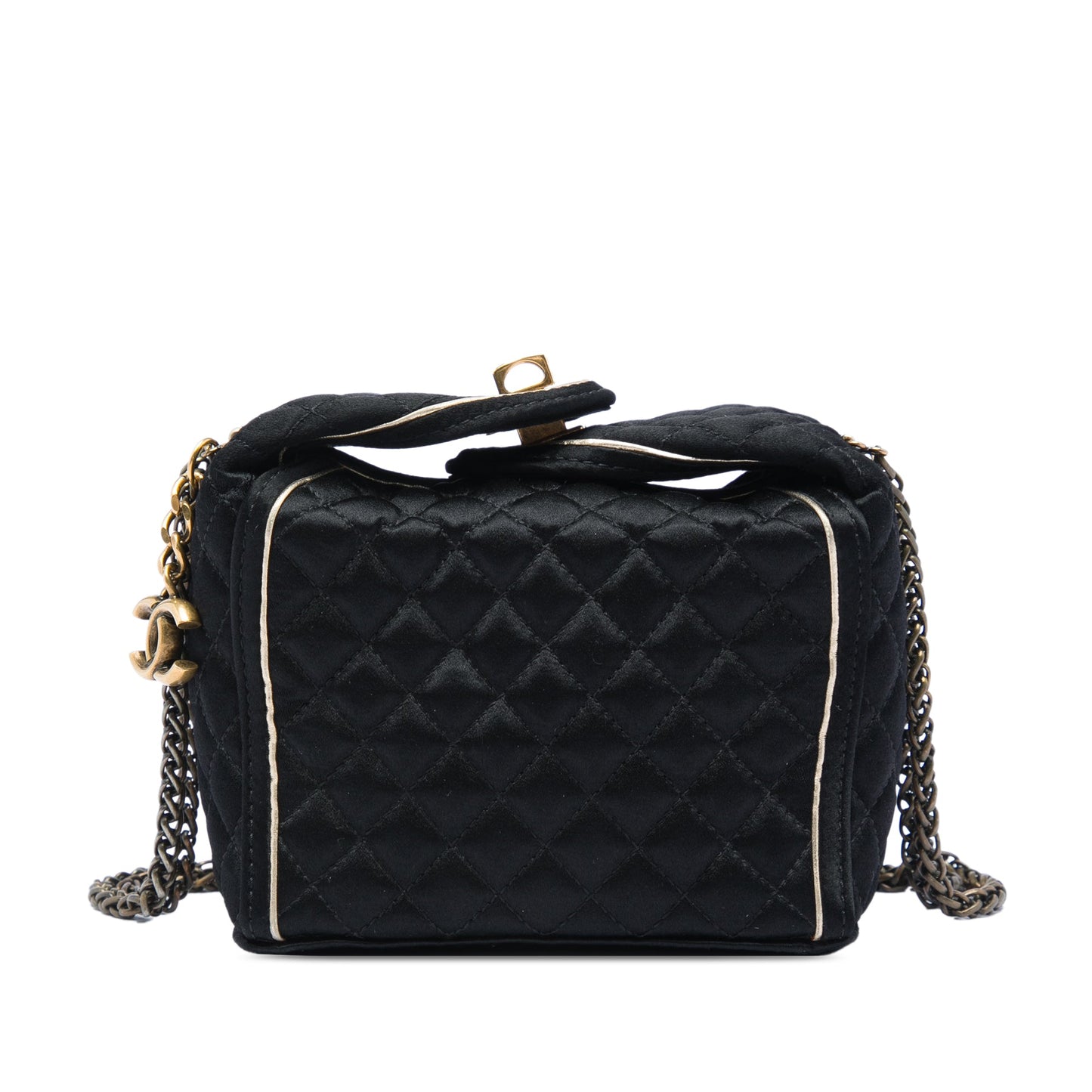 Chanel Paris Shanghai CC Quilted Satin Takeaway Box Bag