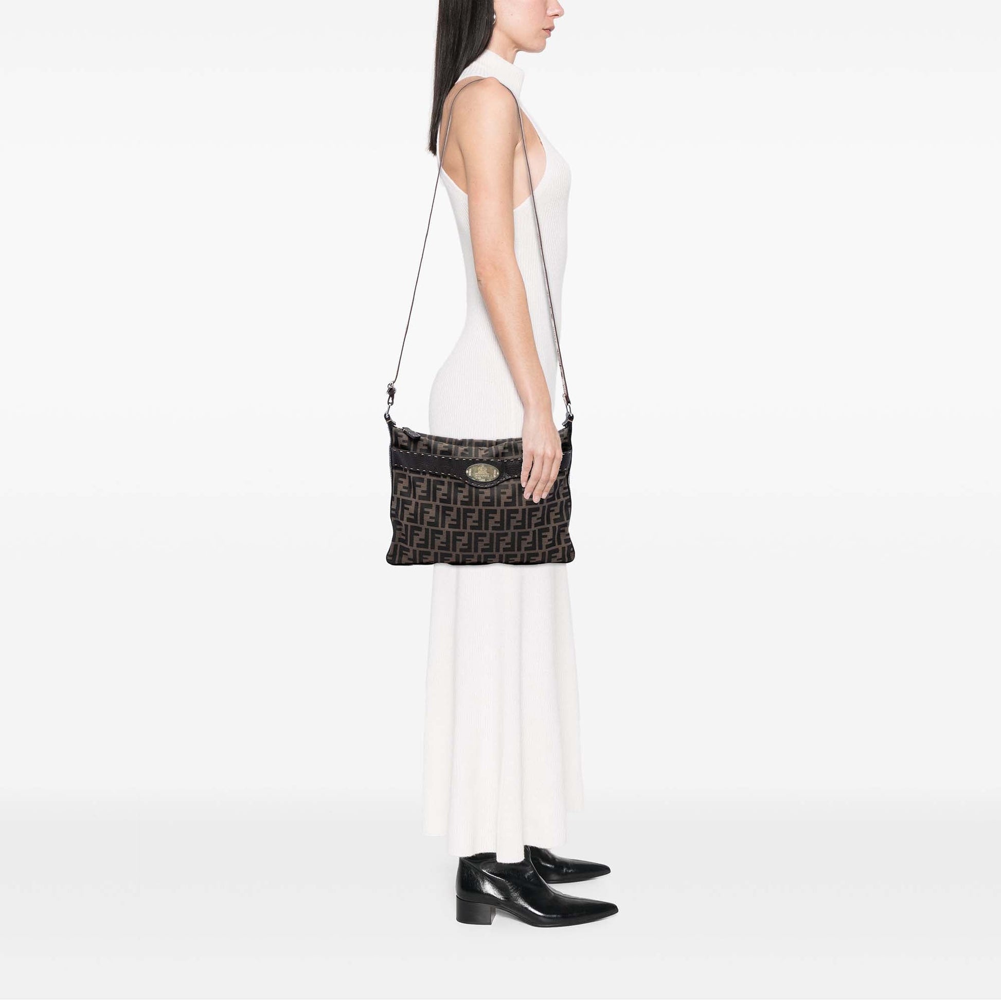 Fendi Zucca Canvas Selleria Crossbody