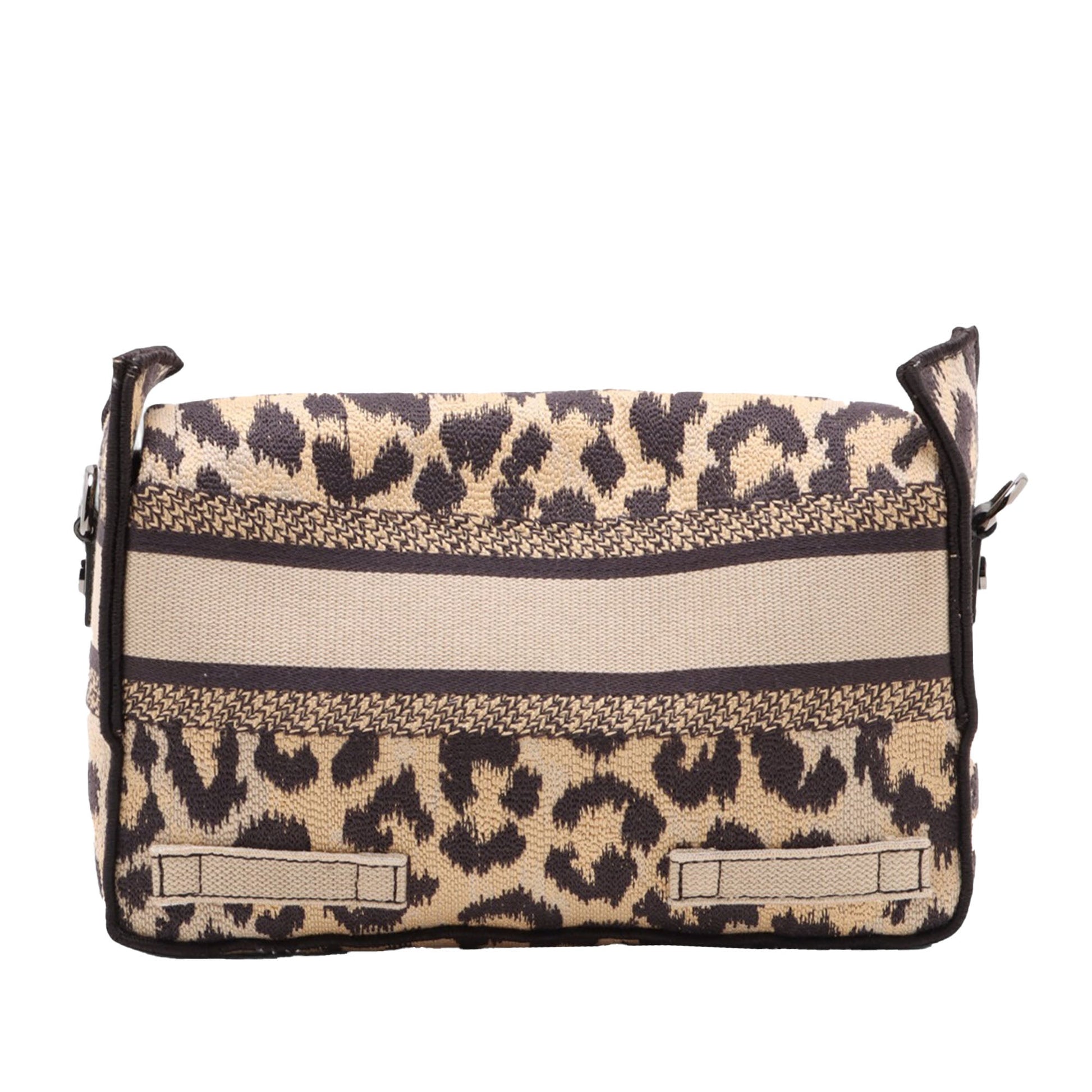 Mizza Small Embroidered Canvas Leopard DiorCamp Messenger Bag