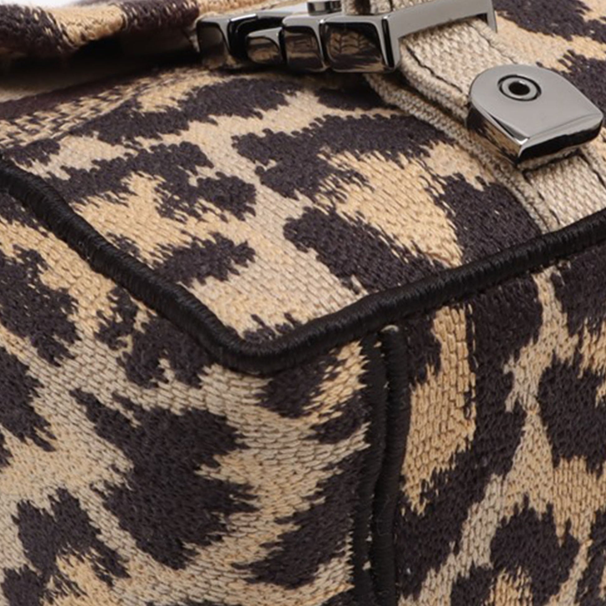 Mizza Small Embroidered Canvas Leopard DiorCamp Messenger Bag