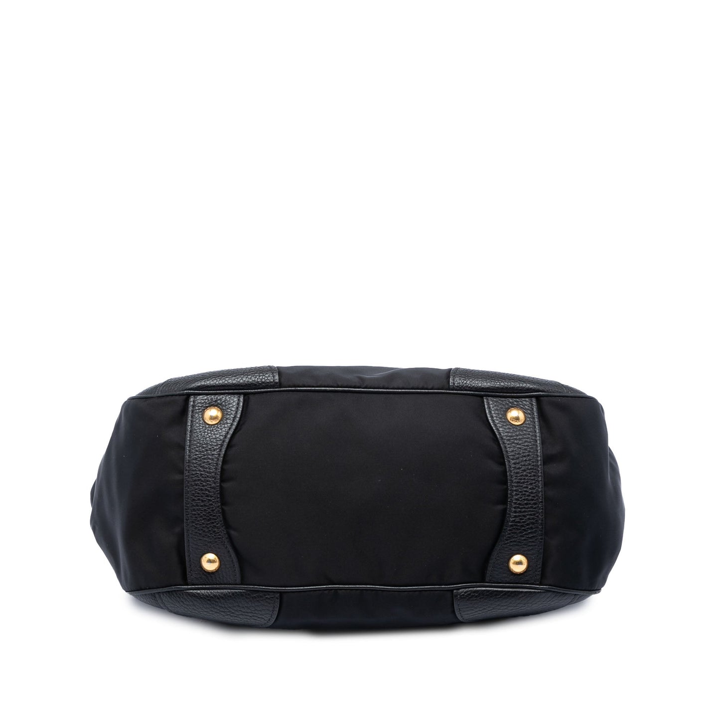 Prada Vitello Daino Trimmed Tessuto Handbag