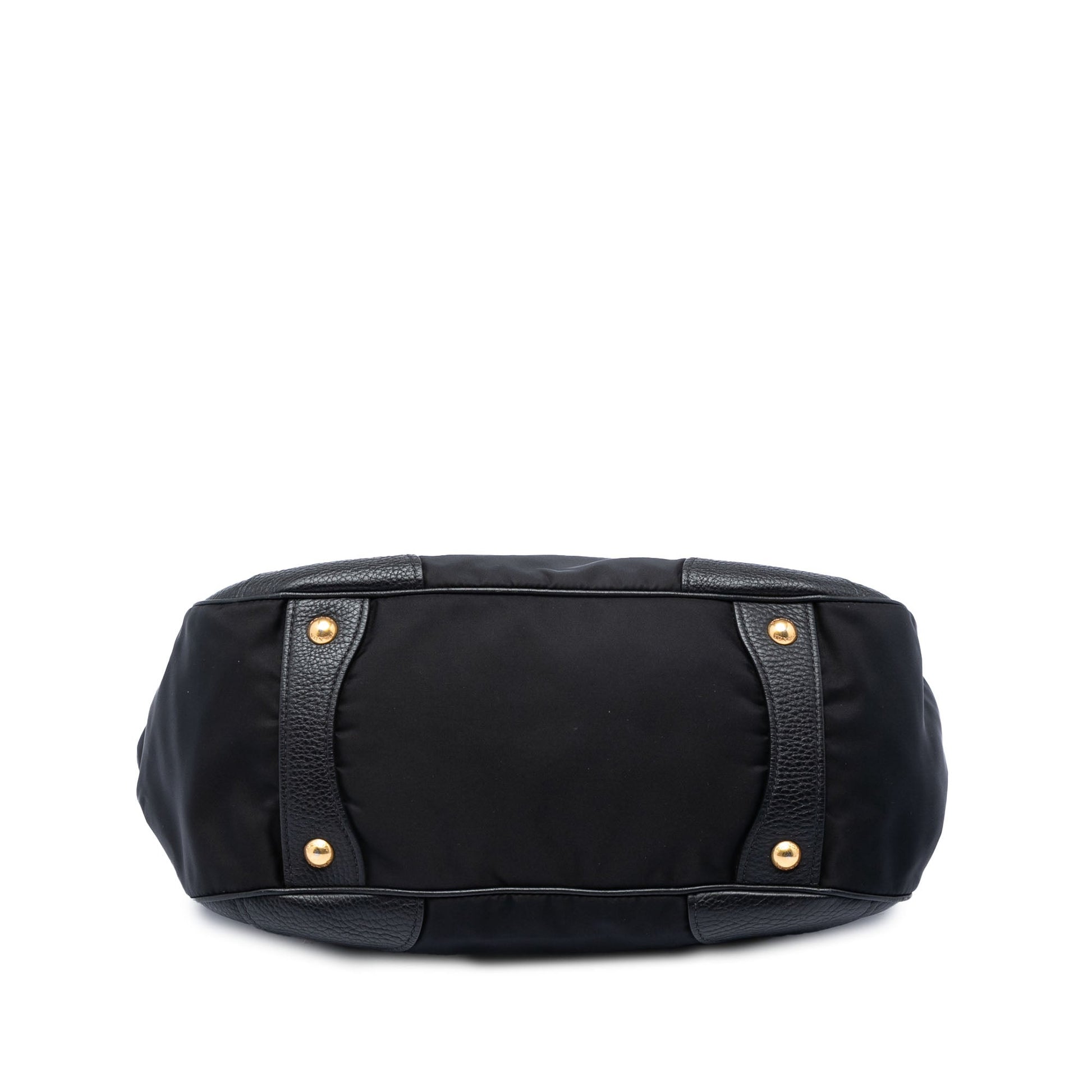 Prada Vitello Daino Trimmed Tessuto Handbag