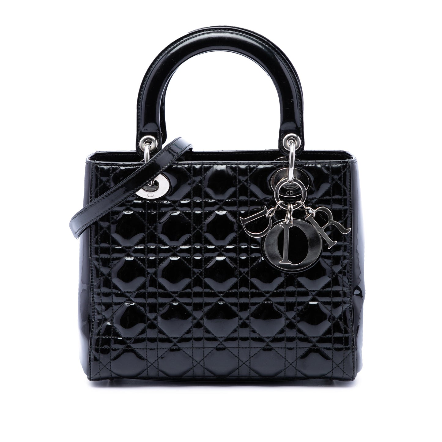 Dior Medium Patent Cannage Lady Dior