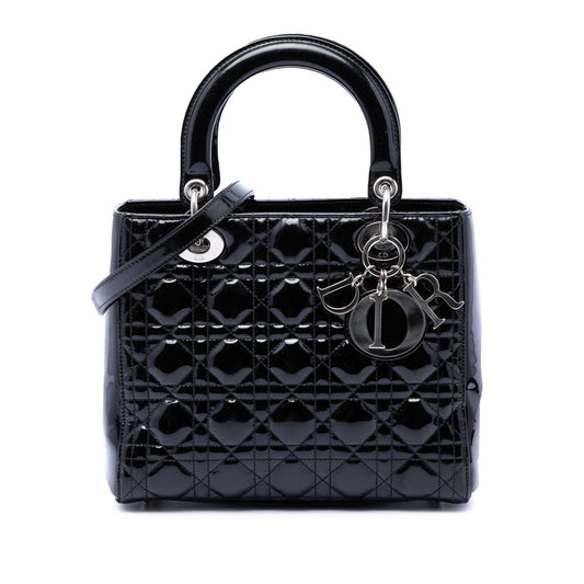 Dior Medium Patent Cannage Lady Dior