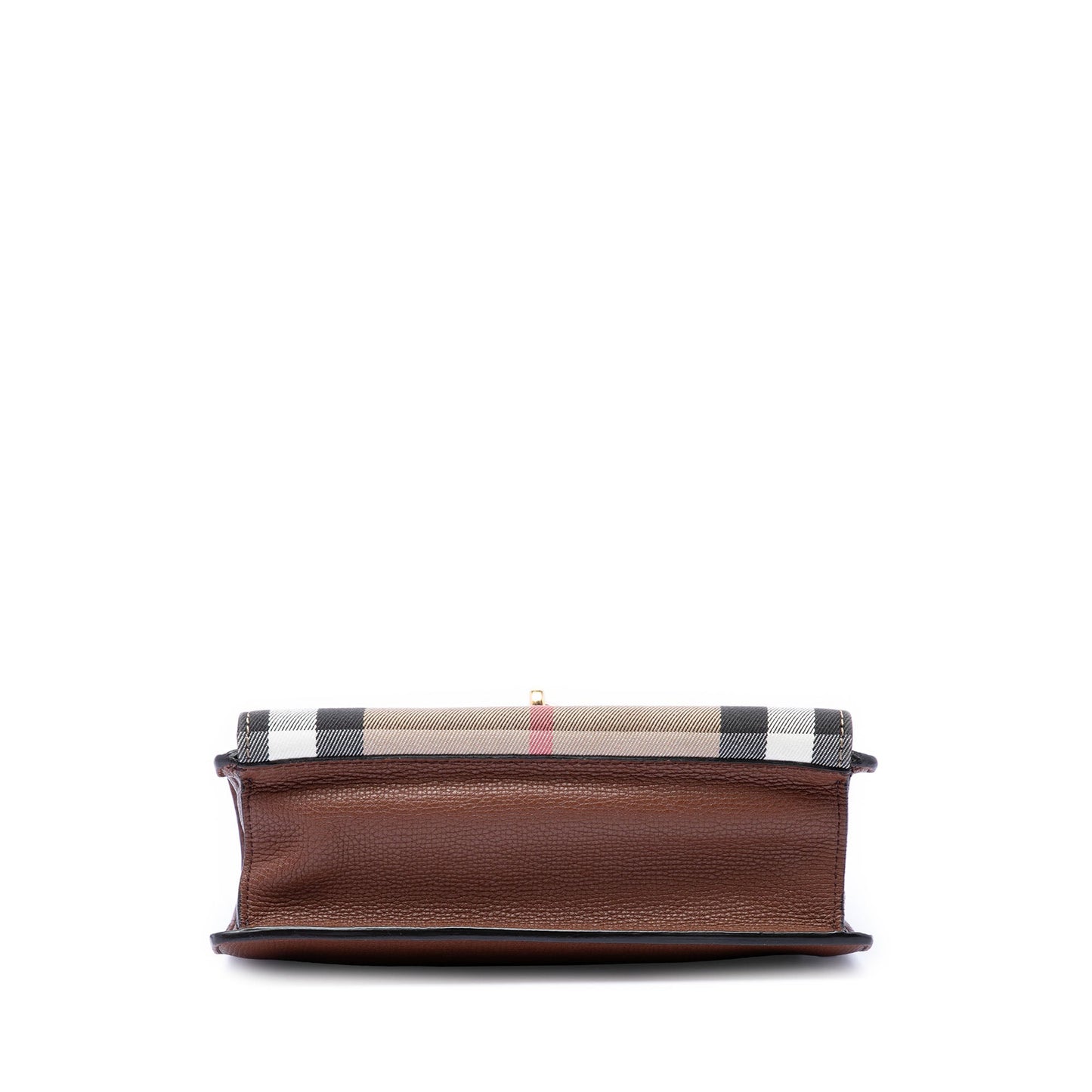 Burberry Small Leather and House Check Canvas Derby Macken Crossbody