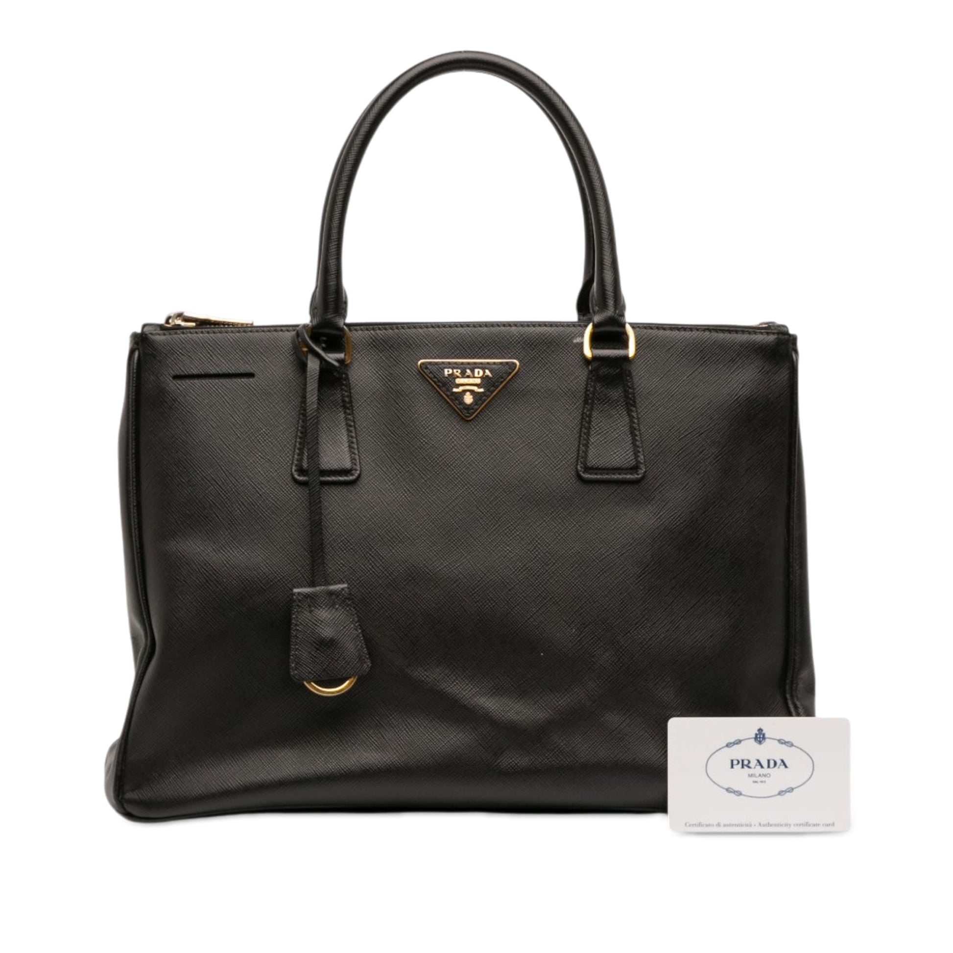 Prada Medium Saffiano Lux Galleria Double Zip Satchel