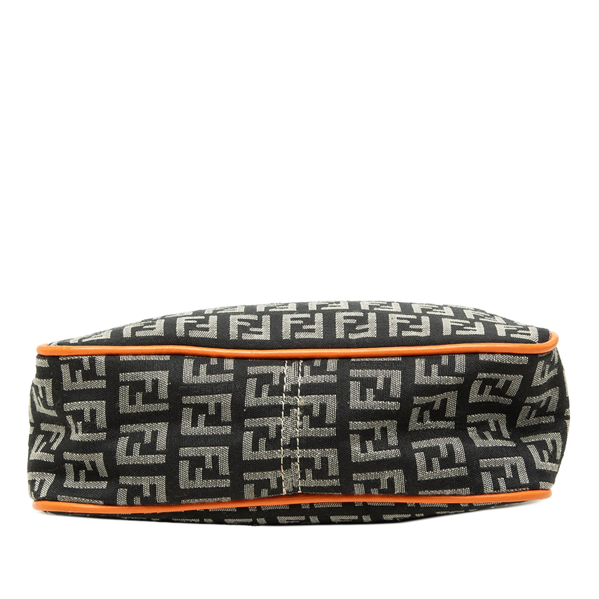 Fendi Zucchino Canvas Shoulder Bag — Black