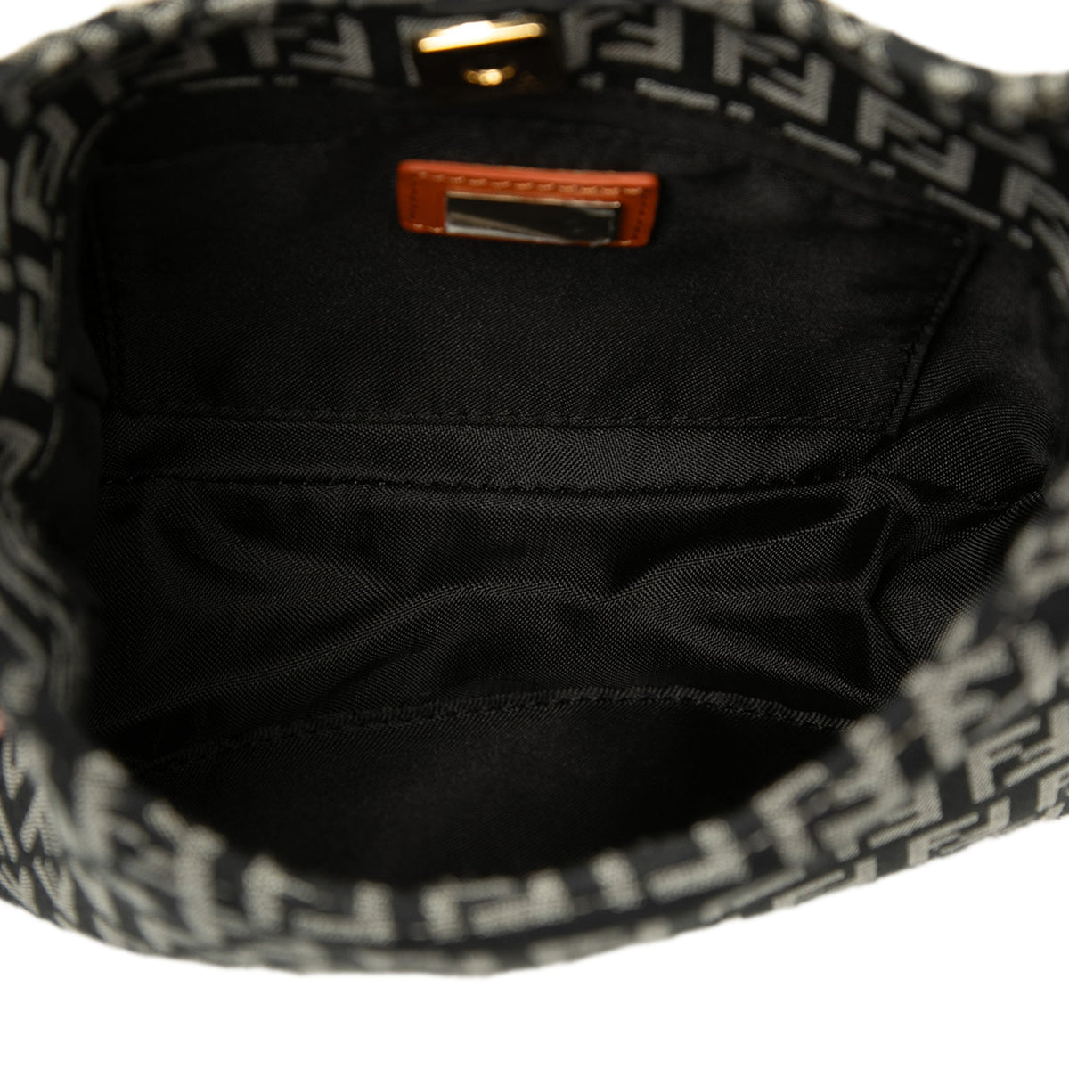Fendi Zucchino Canvas Shoulder Bag — Black
