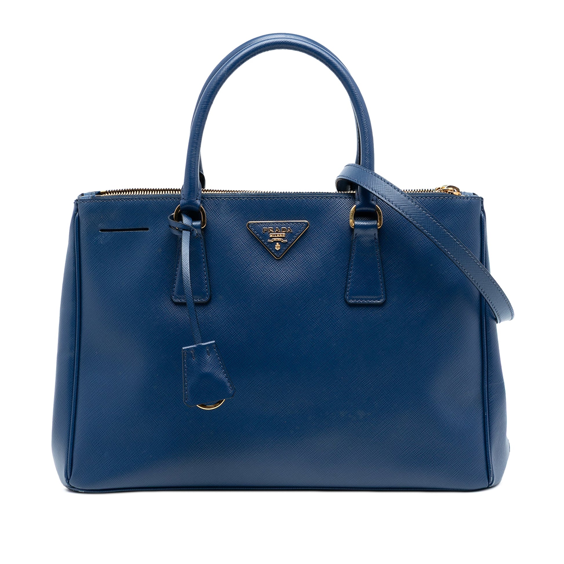 Prada Medium Saffiano Lux Galleria Double Zip Satchel