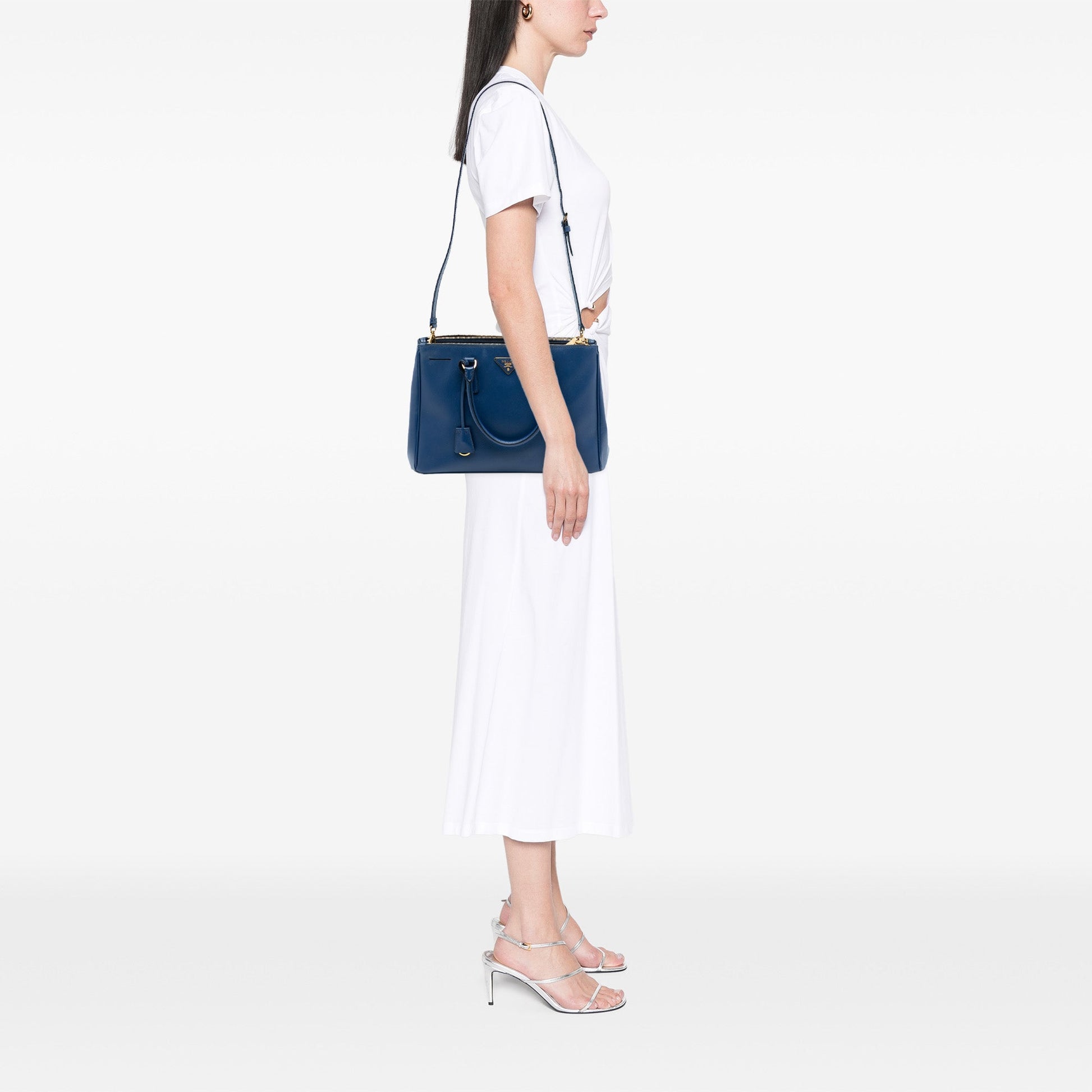 Prada Medium Saffiano Lux Galleria Double Zip Satchel