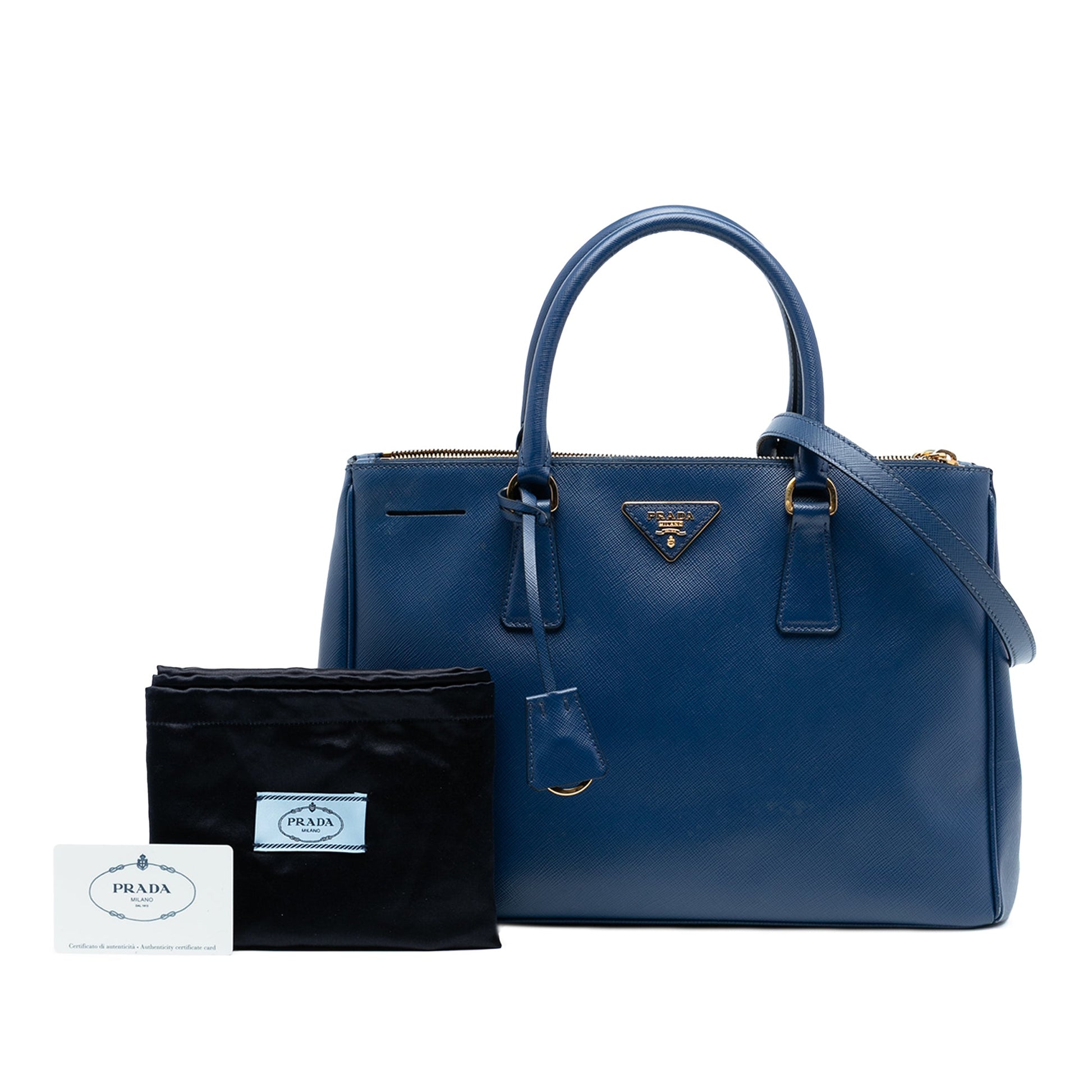 Prada Medium Saffiano Lux Galleria Double Zip Satchel