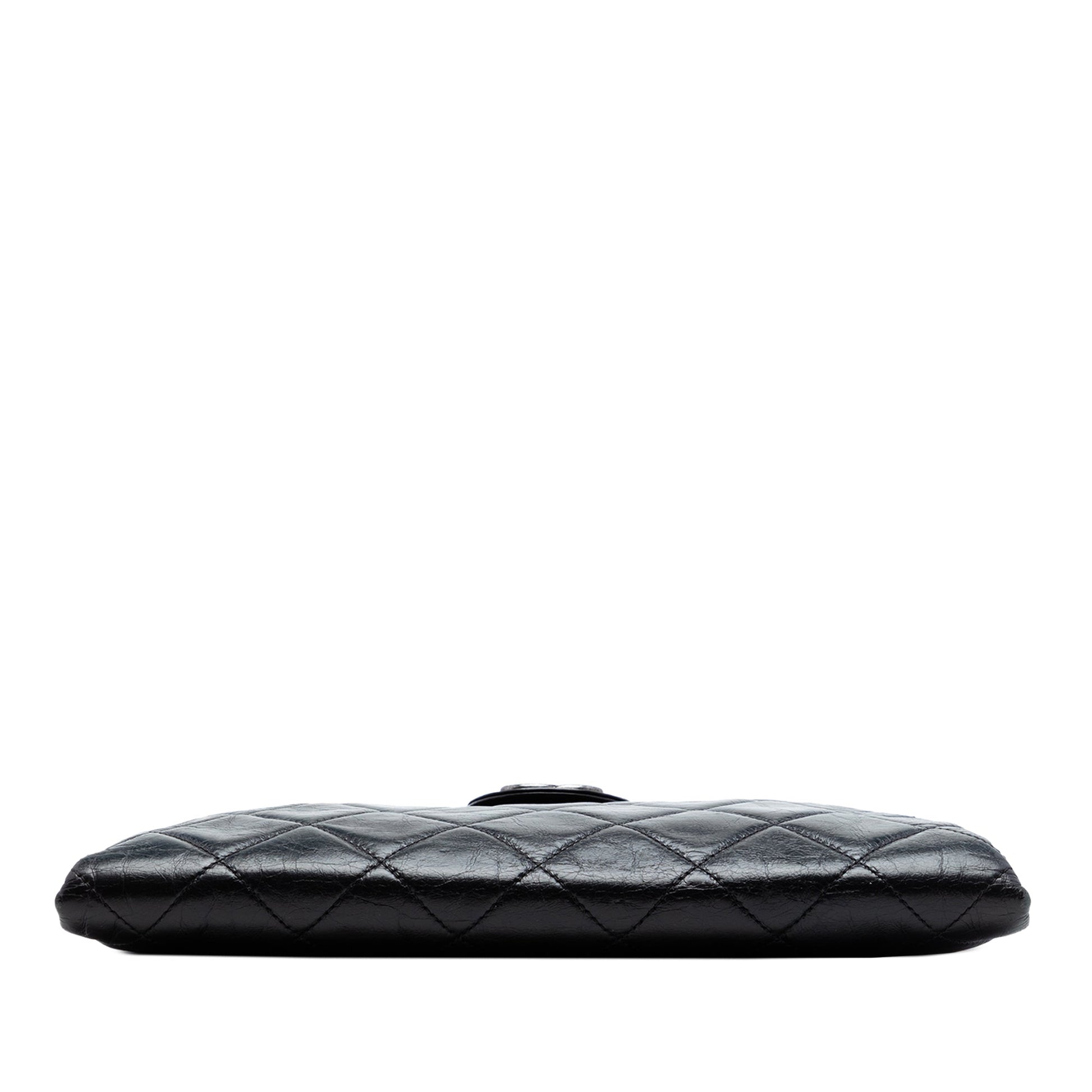 Chanel Quilted Glazed Calfskin Coco Pleats Chain Clutch