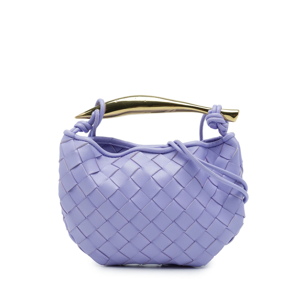 Bottega Veneta Baby Lambskin Intrecciato Sardine Bag — Purple