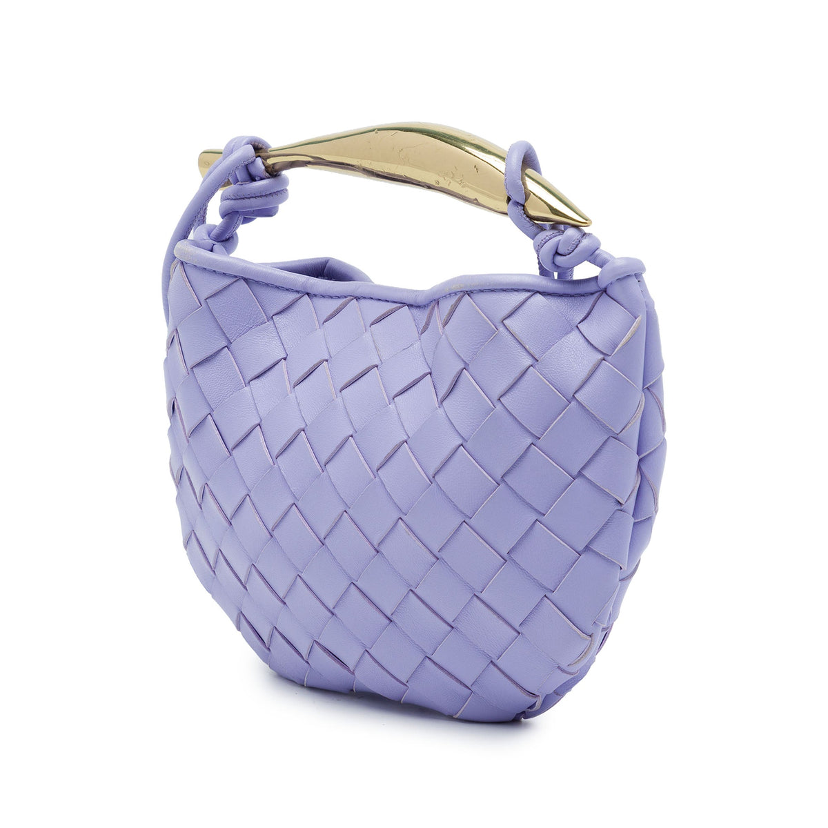 Bottega Veneta Baby Lambskin Intrecciato Sardine Bag — Purple