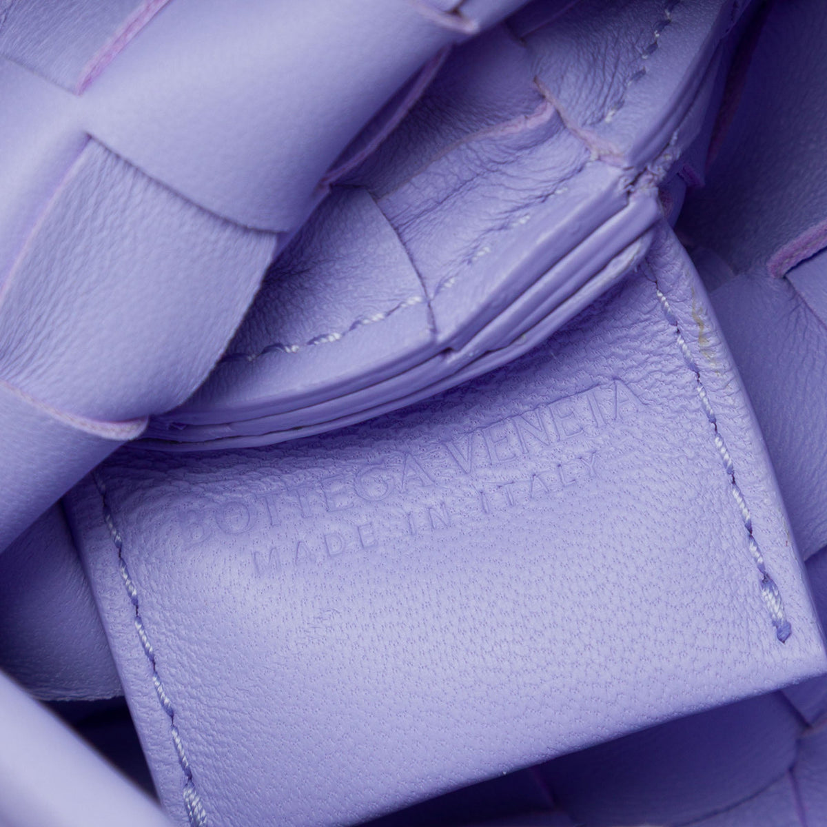 Bottega Veneta Baby Lambskin Intrecciato Sardine Bag — Purple