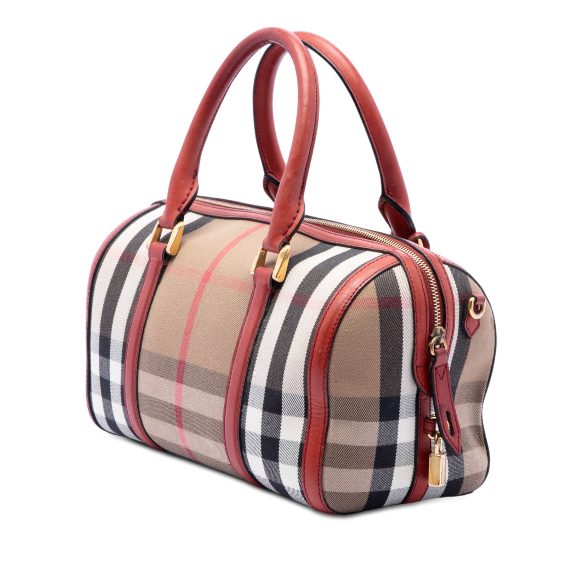 Burberry Medium House Check Canvas Sartorial Alchester Satchel
