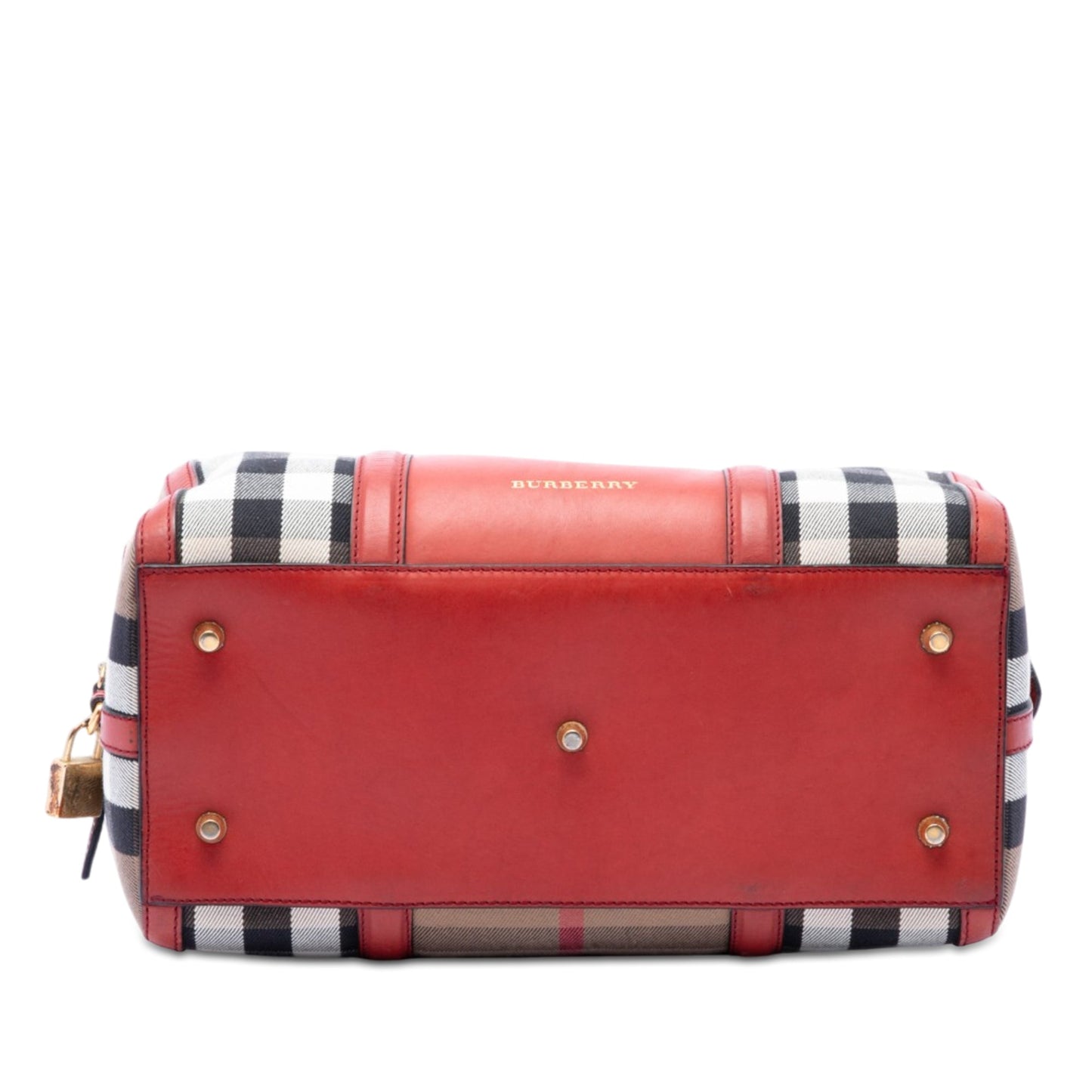 Burberry Medium House Check Canvas Sartorial Alchester Satchel