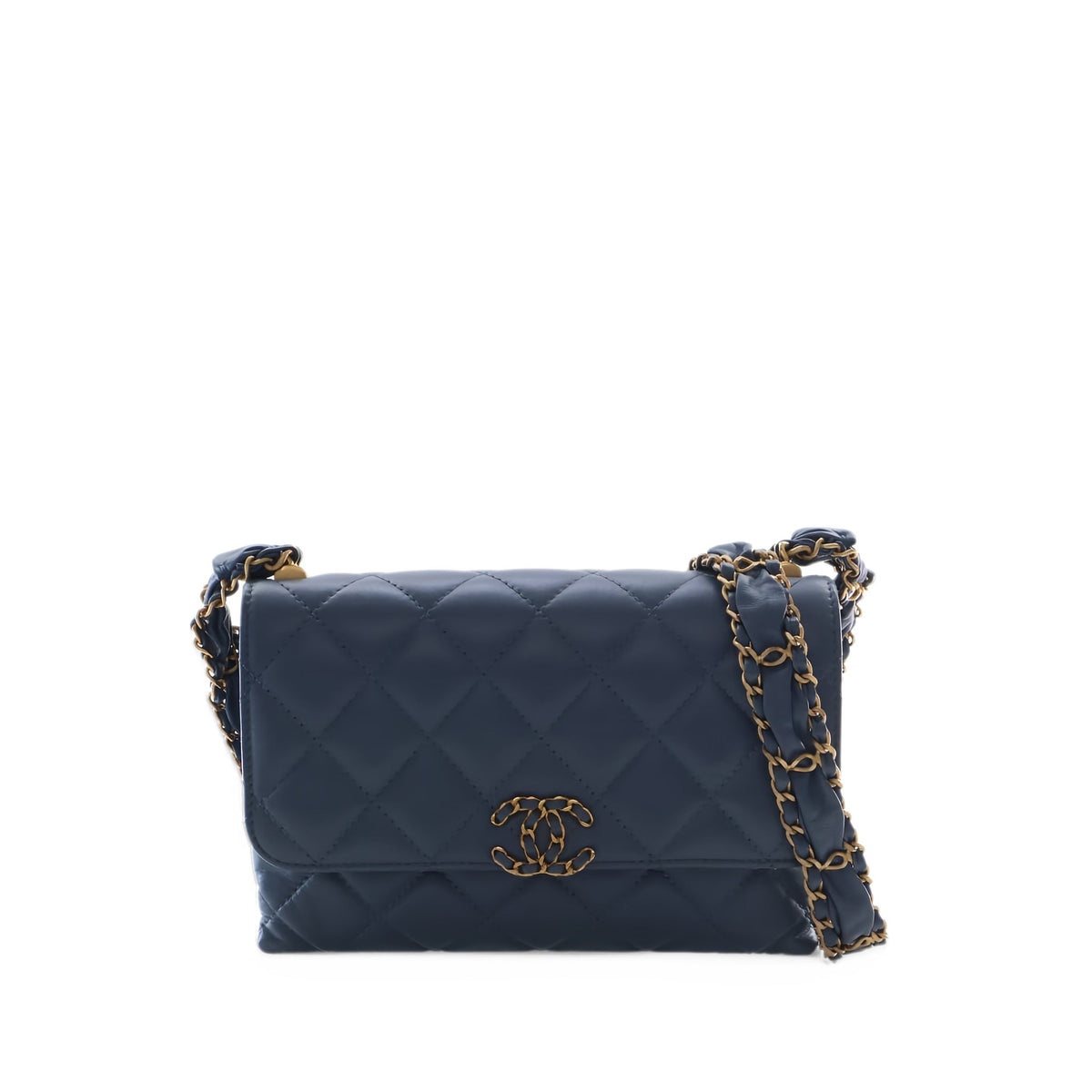 Chanel Medium Quilted Calfskin 19 Flap — Blue