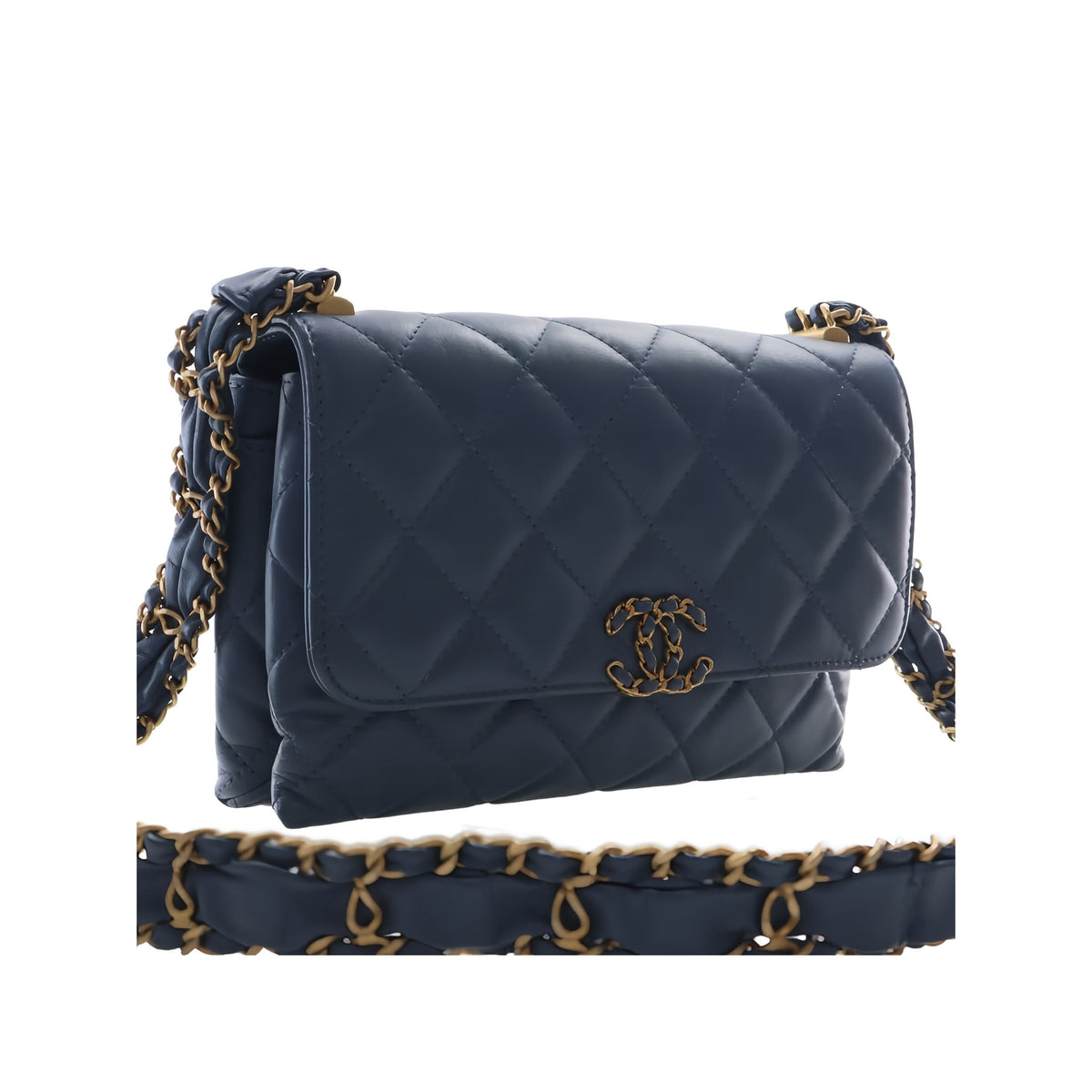 Chanel Medium Quilted Calfskin 19 Flap — Blue
